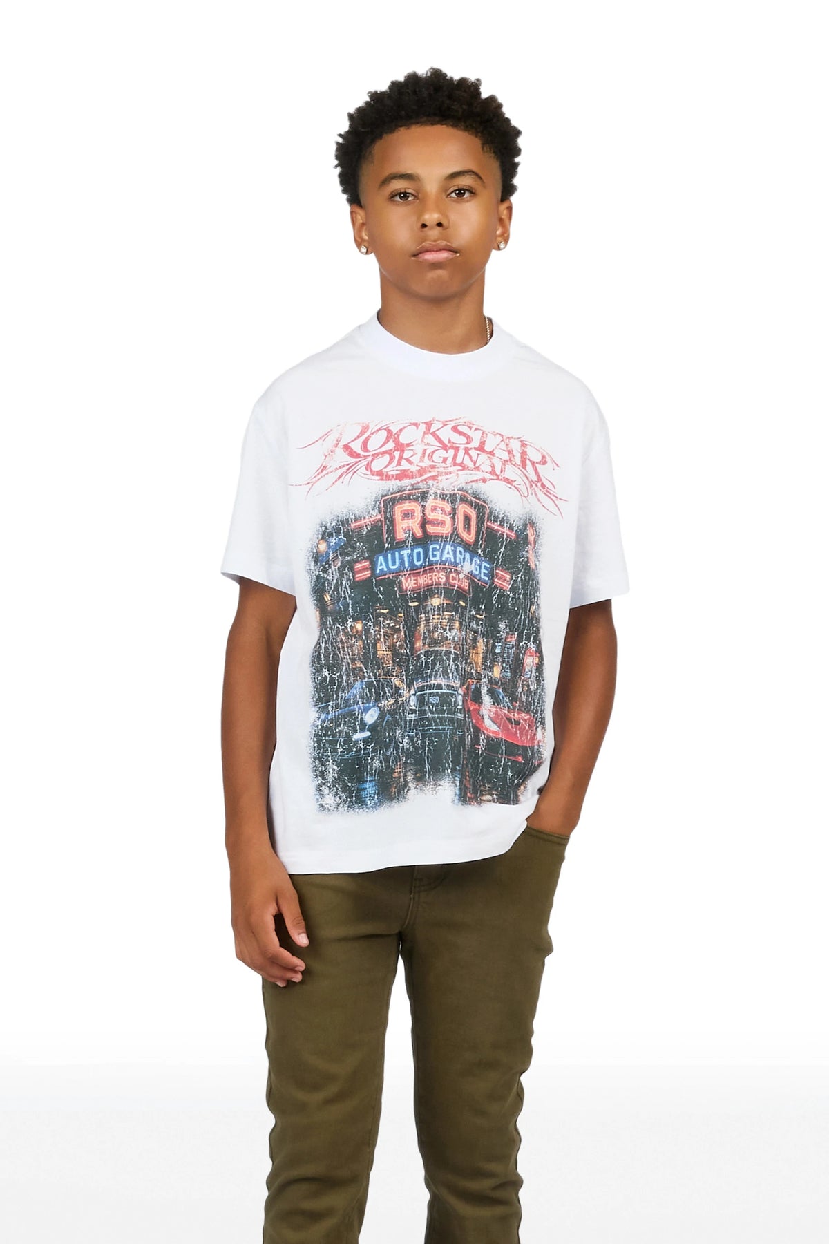 Boys Dag Olive Stacked Flare Jean