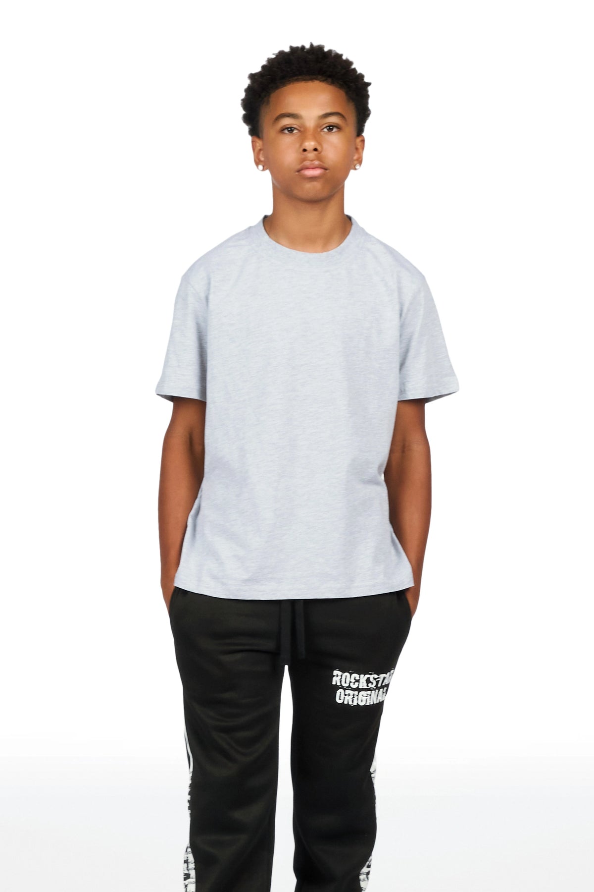 Boys Bes Black Double Waisted Super Baggy Track Pant