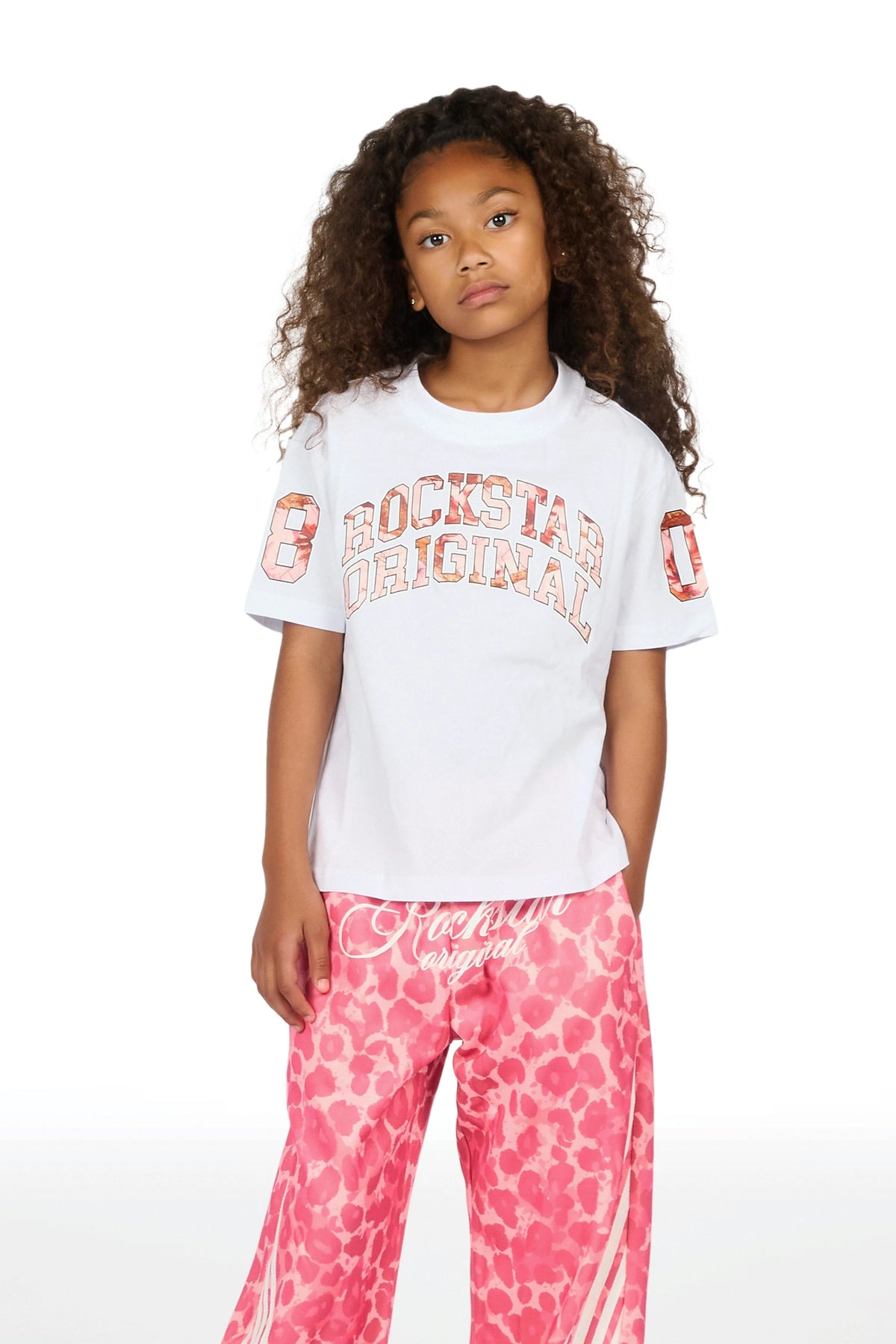 Girls Aerialla Pink/Cheetah Super Baggy Track Pant