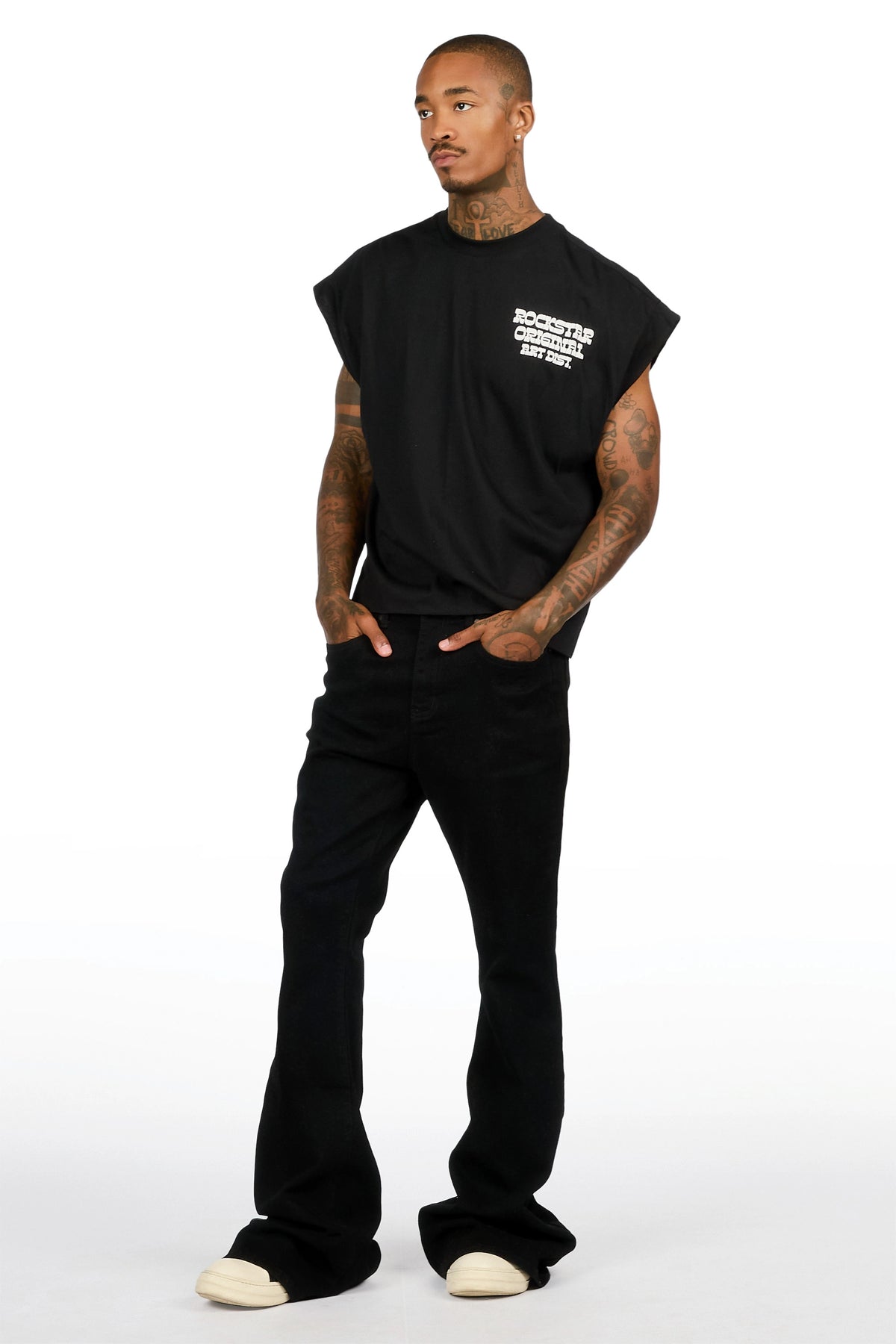 Lykes Black Super Flare Jeans