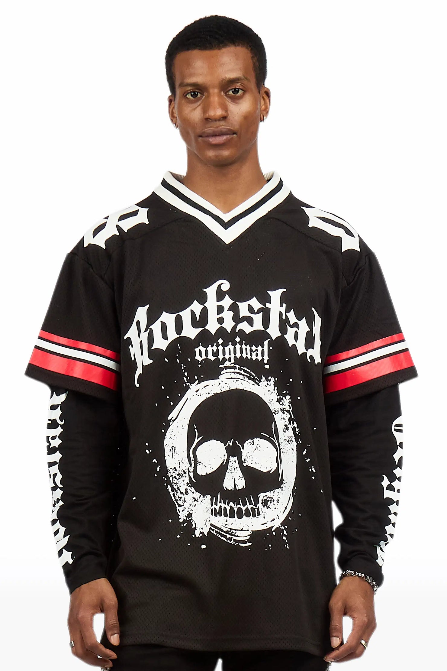 Taika Black Double Layer L/S Mesh Jersey