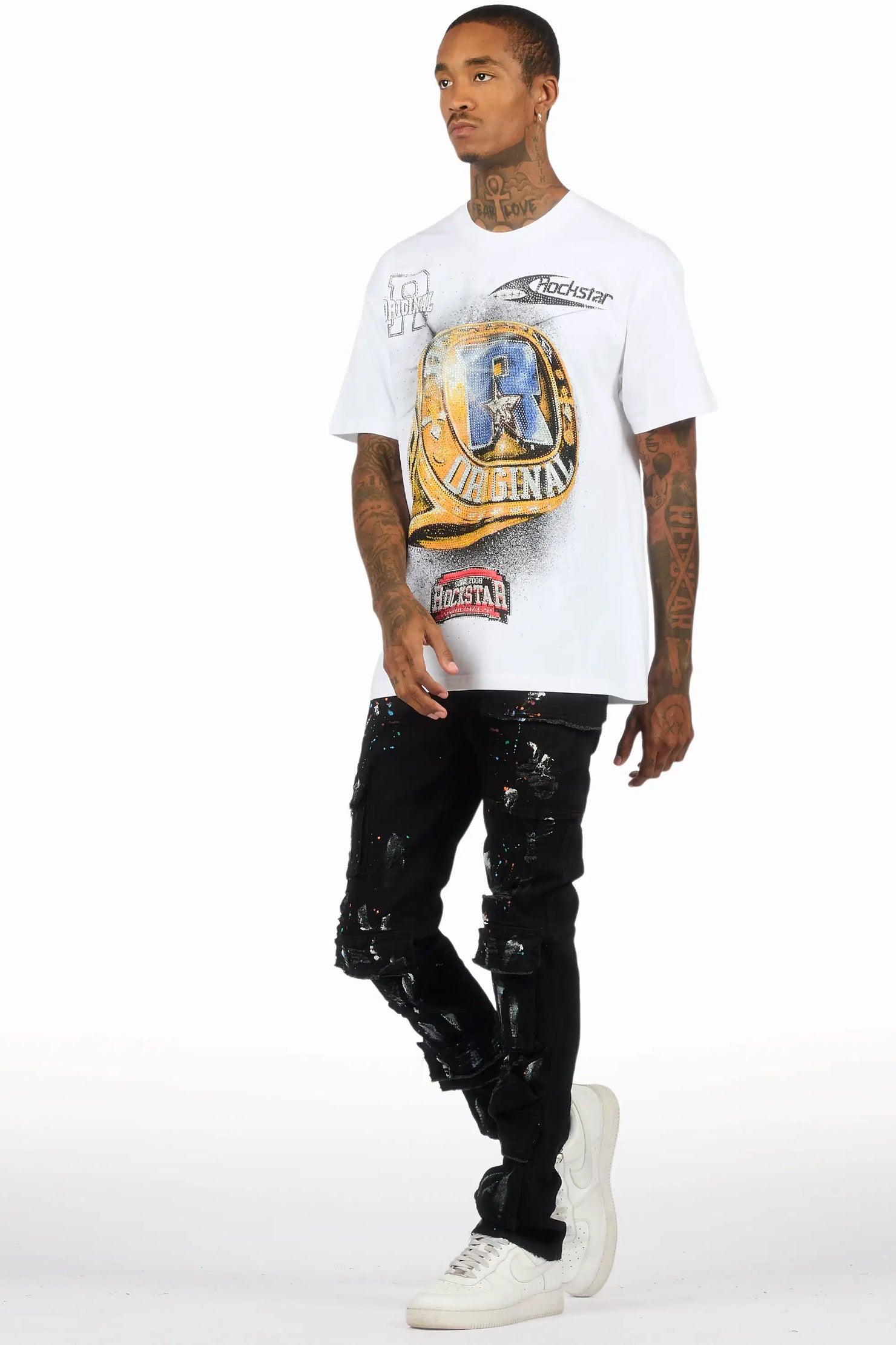 Orien Jet Black Painter Skinny Fit Jean