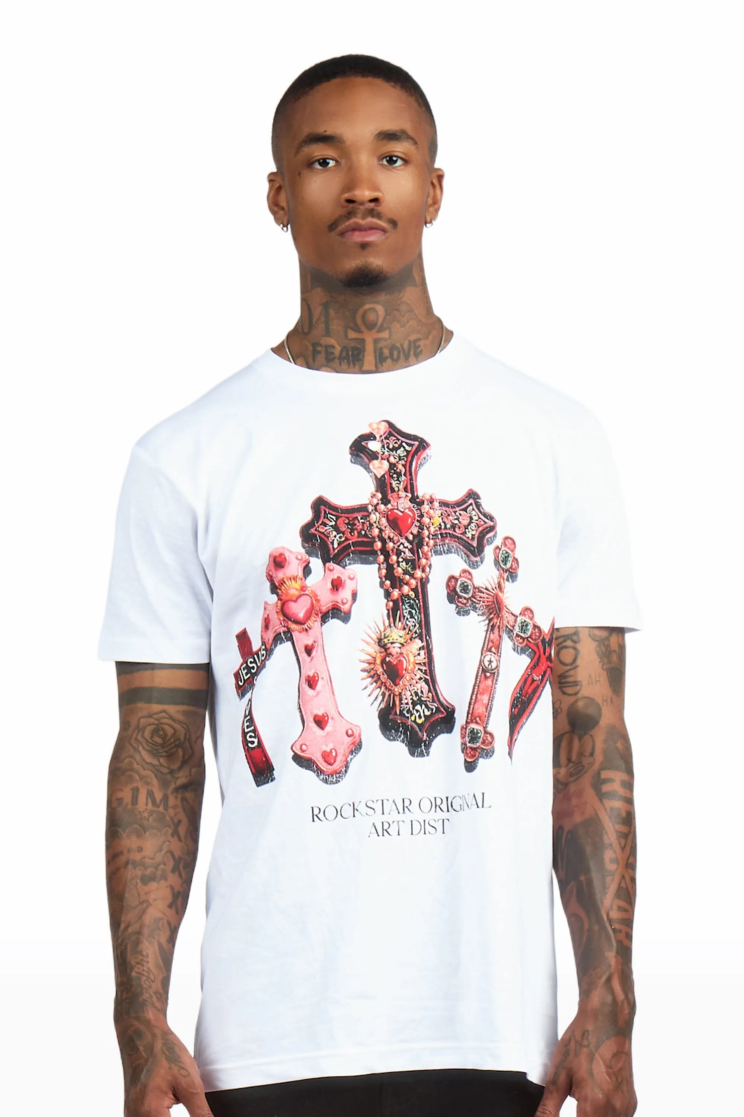 Xirel White Oversized Graphic T-Shirt