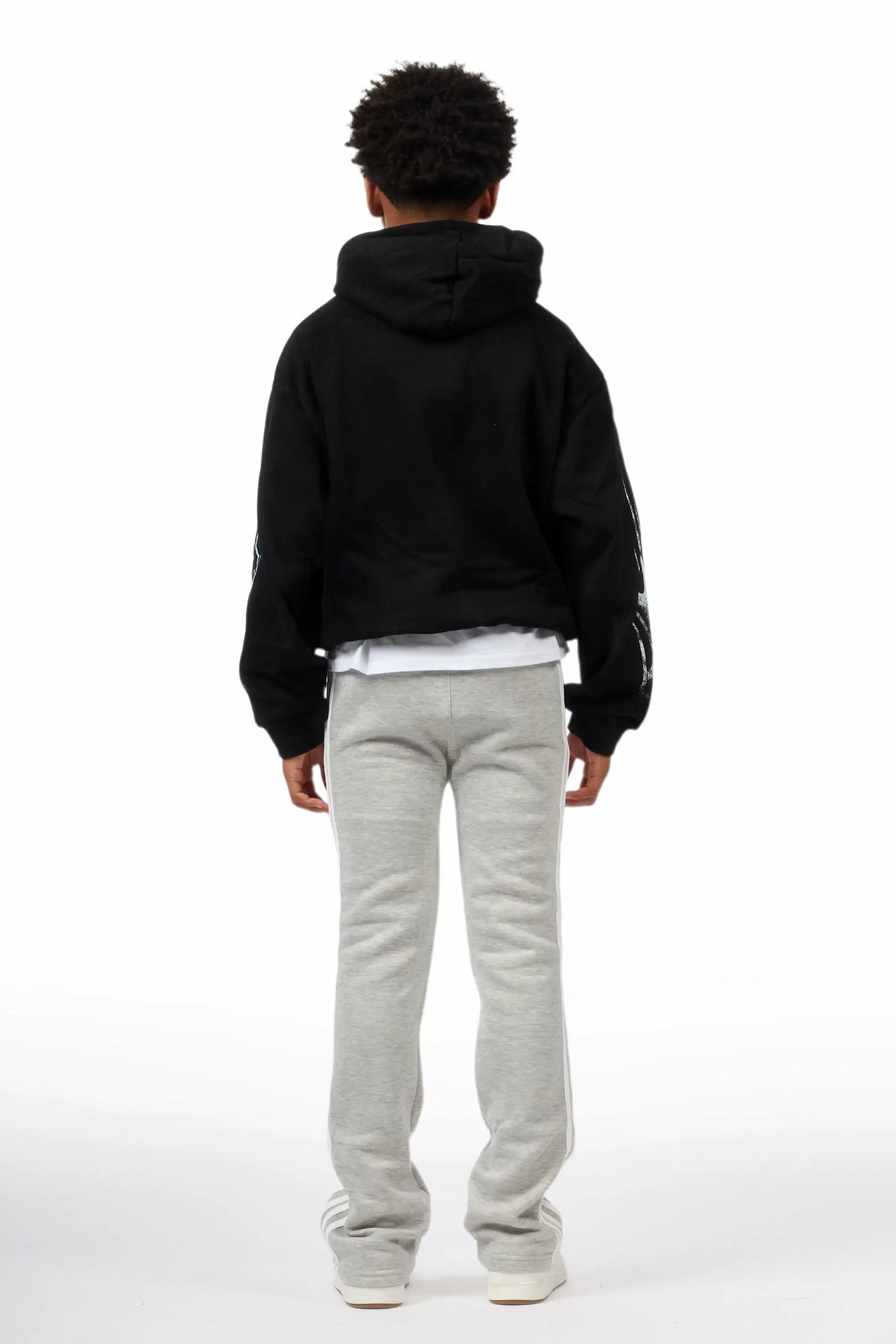 Boys Gerrit Grey Stacked Baggy Track Pant