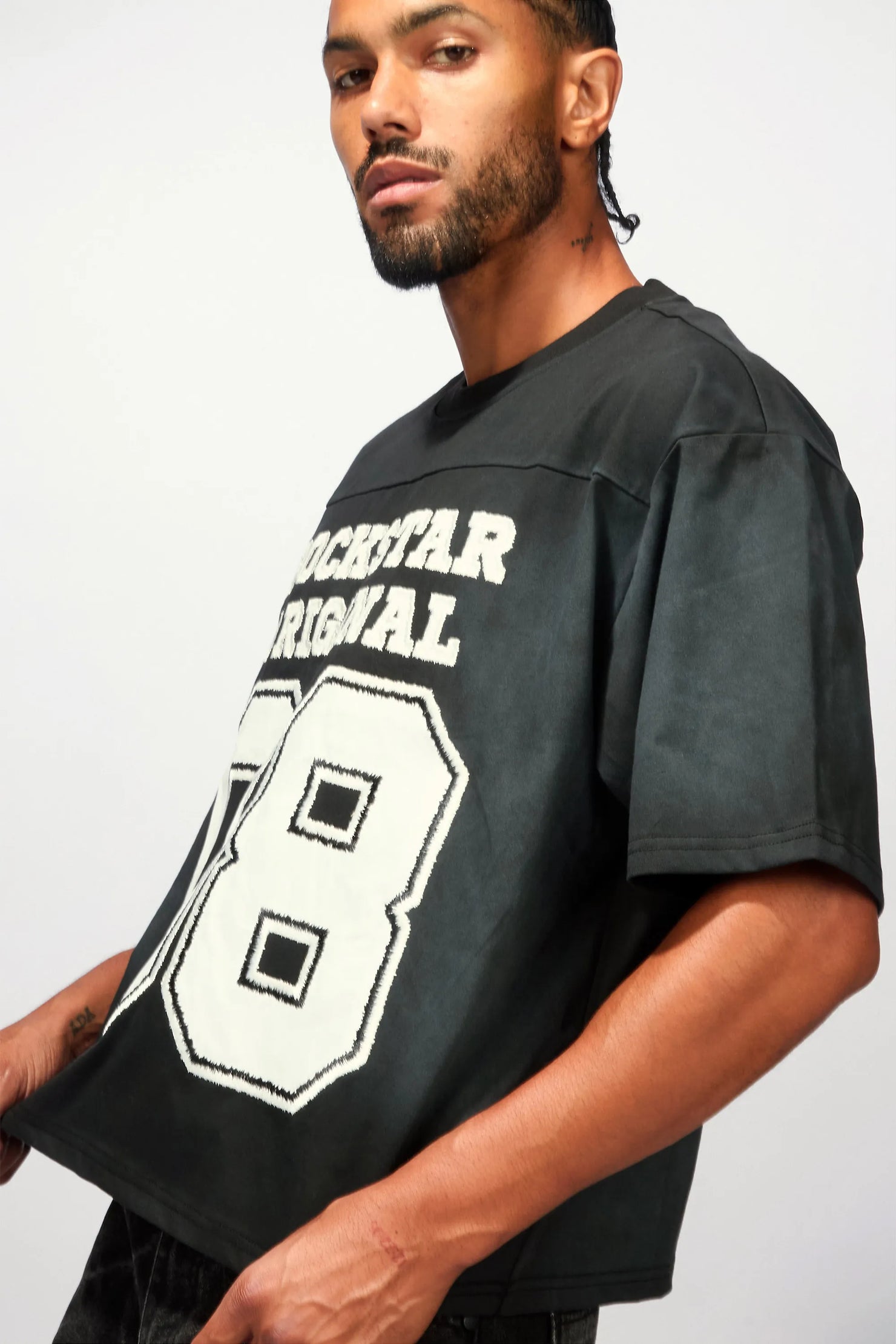 Dasar Black 3/4 Boxy Crop Tee