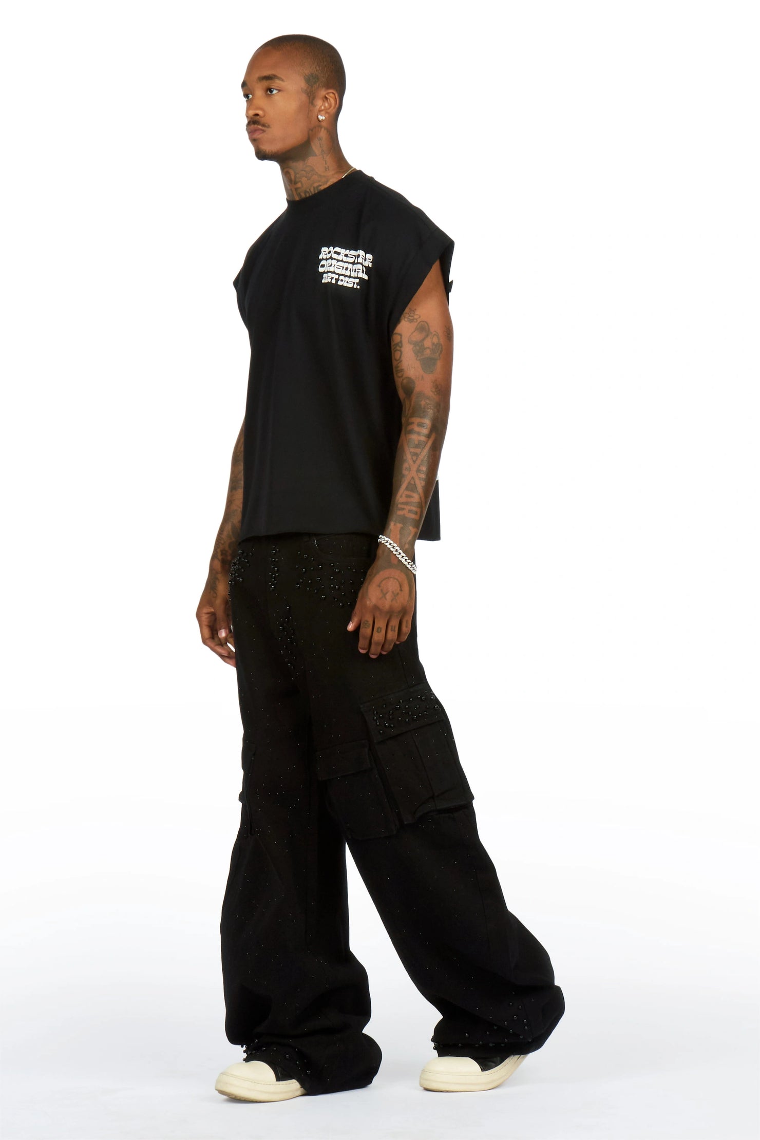 Bryx Black Rhinestone Barrel Fit Jean