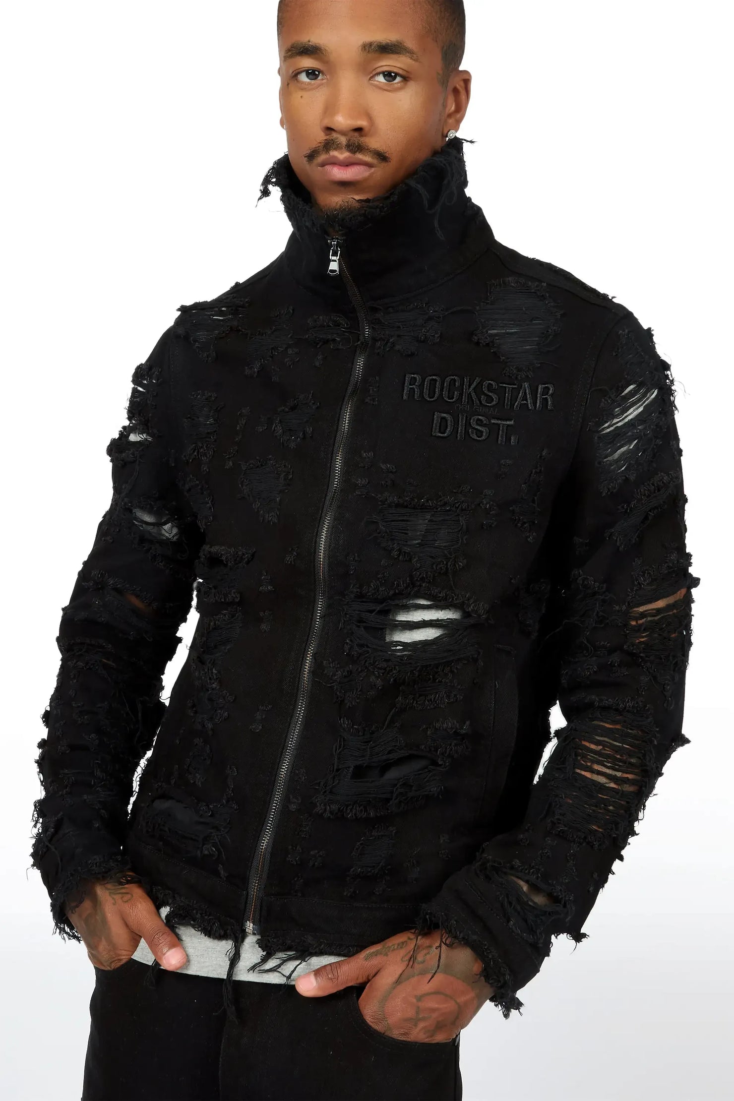 Faro Black Denim Jacket/Stacked Flare Jean Set