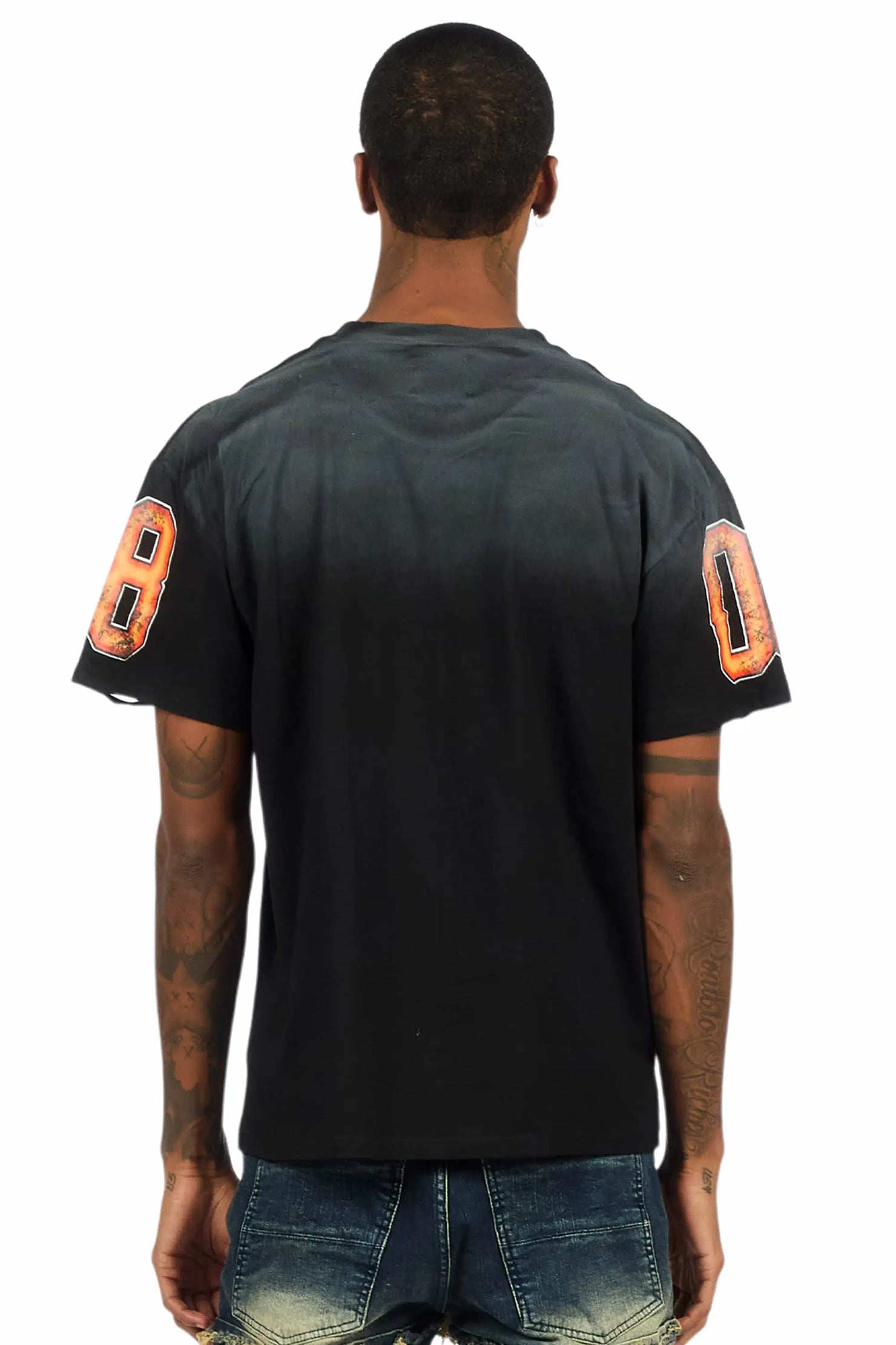 Fields Black/Orange Oversized Graphic T-Shirt
