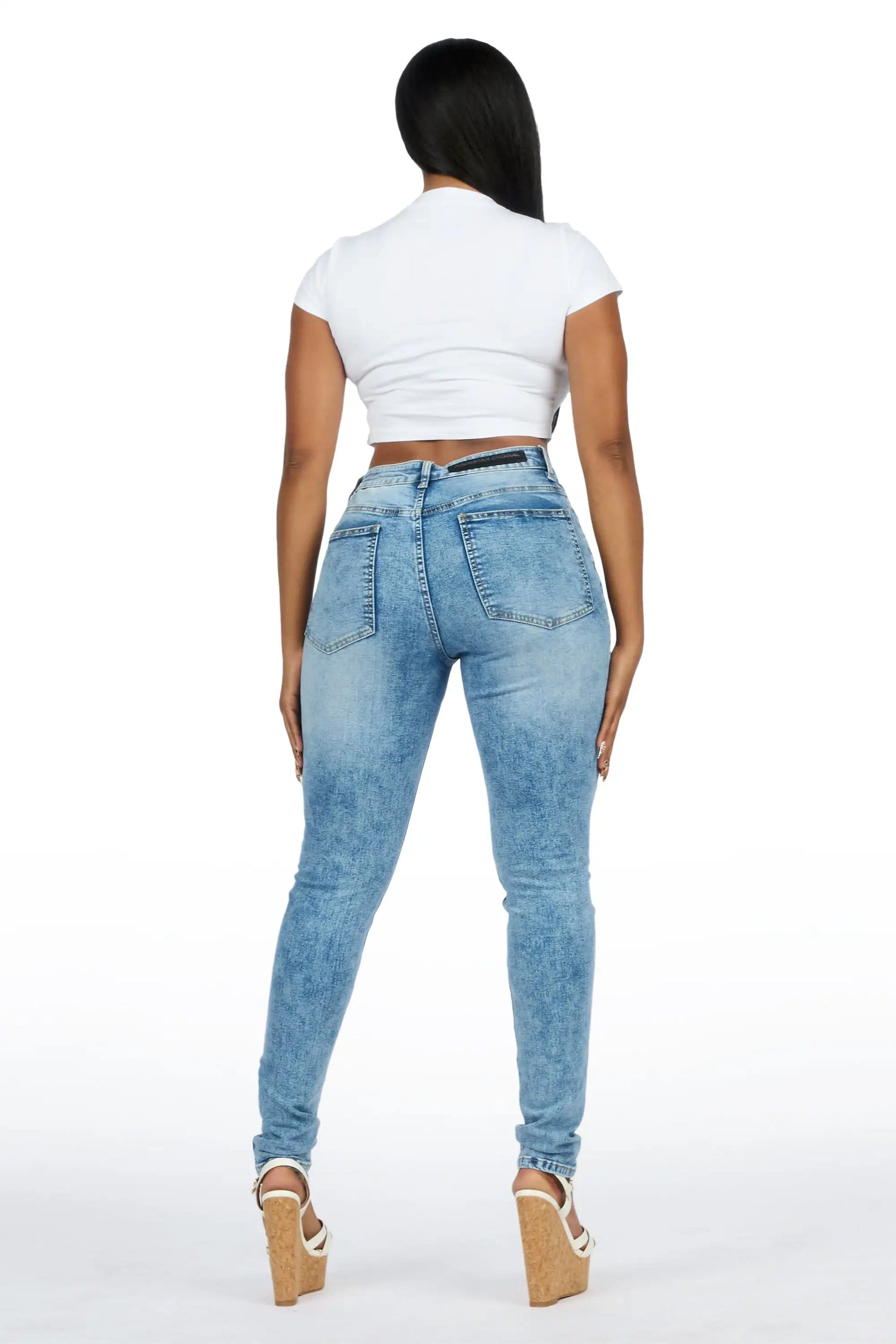 Keshona Light Wash High Rise Stretch Skinny Jean