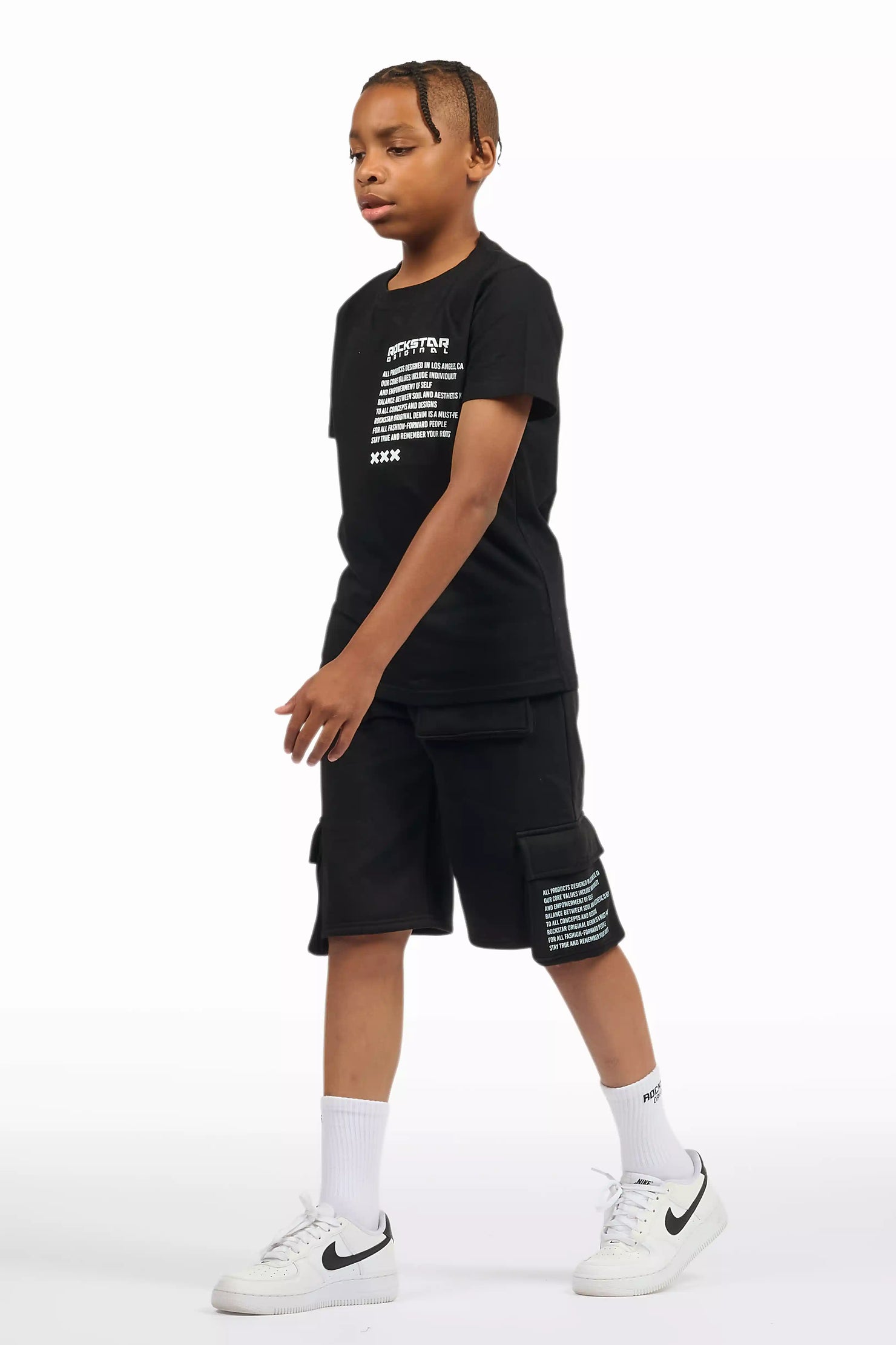 Boys Jash Black/White Short Set