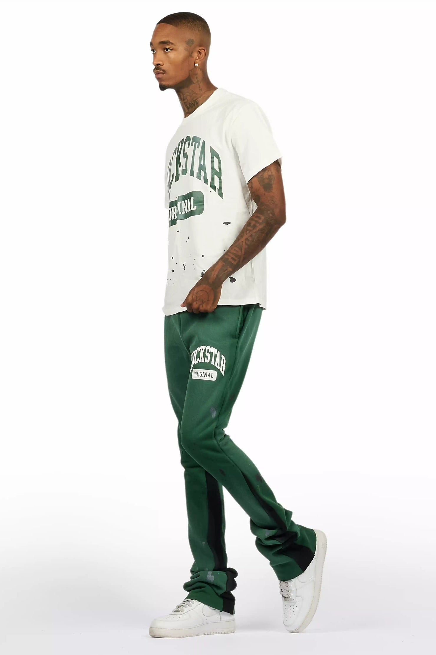Rainer Green T-Shirt/Stacked Flare Track Set