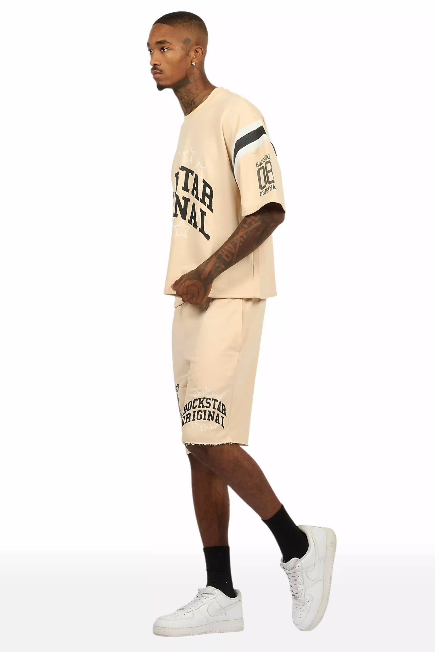 Boe Beige T-Shirt/Short Set