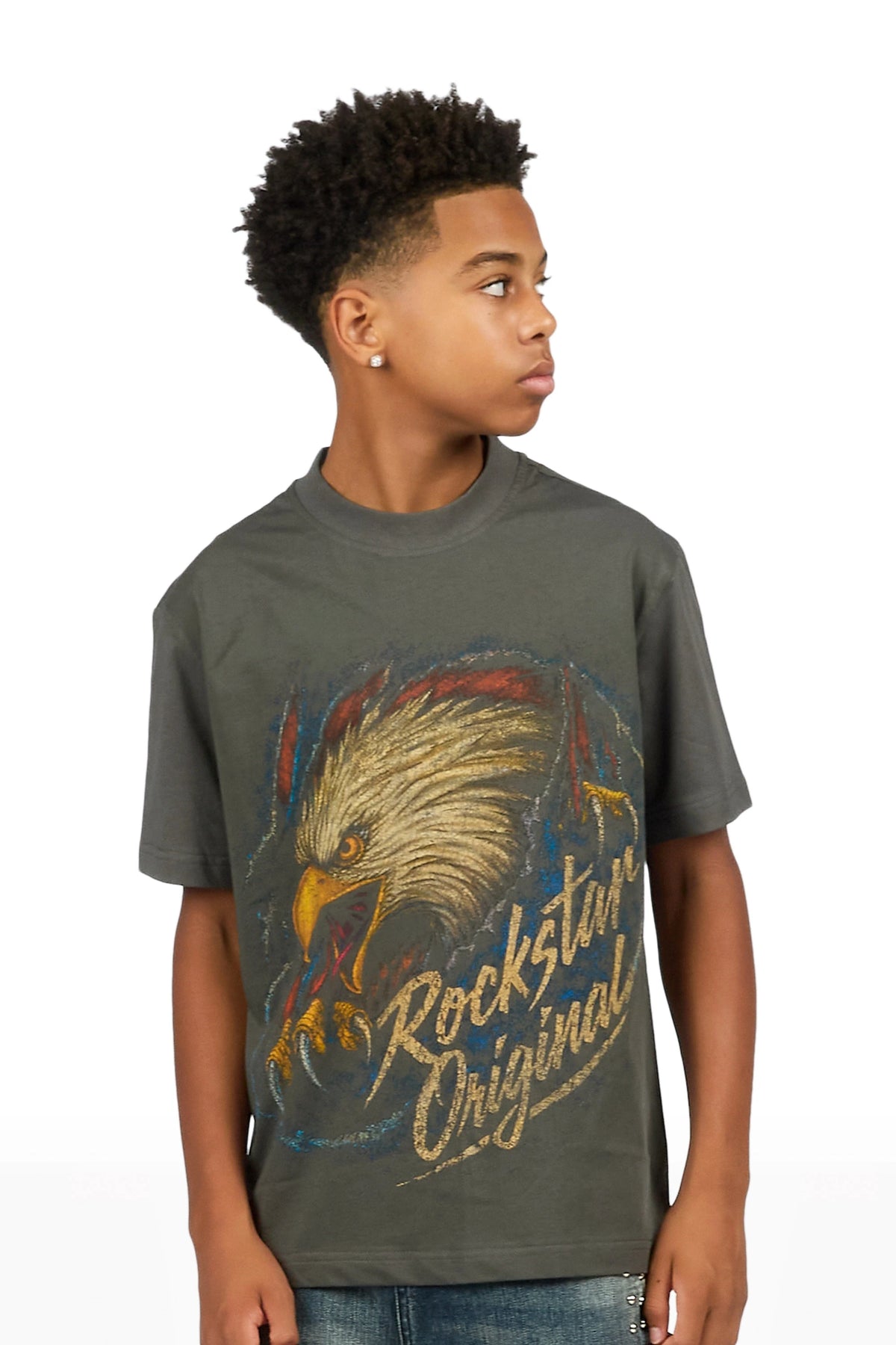 Boys Kartal Charcoal Graphic T-Shirt