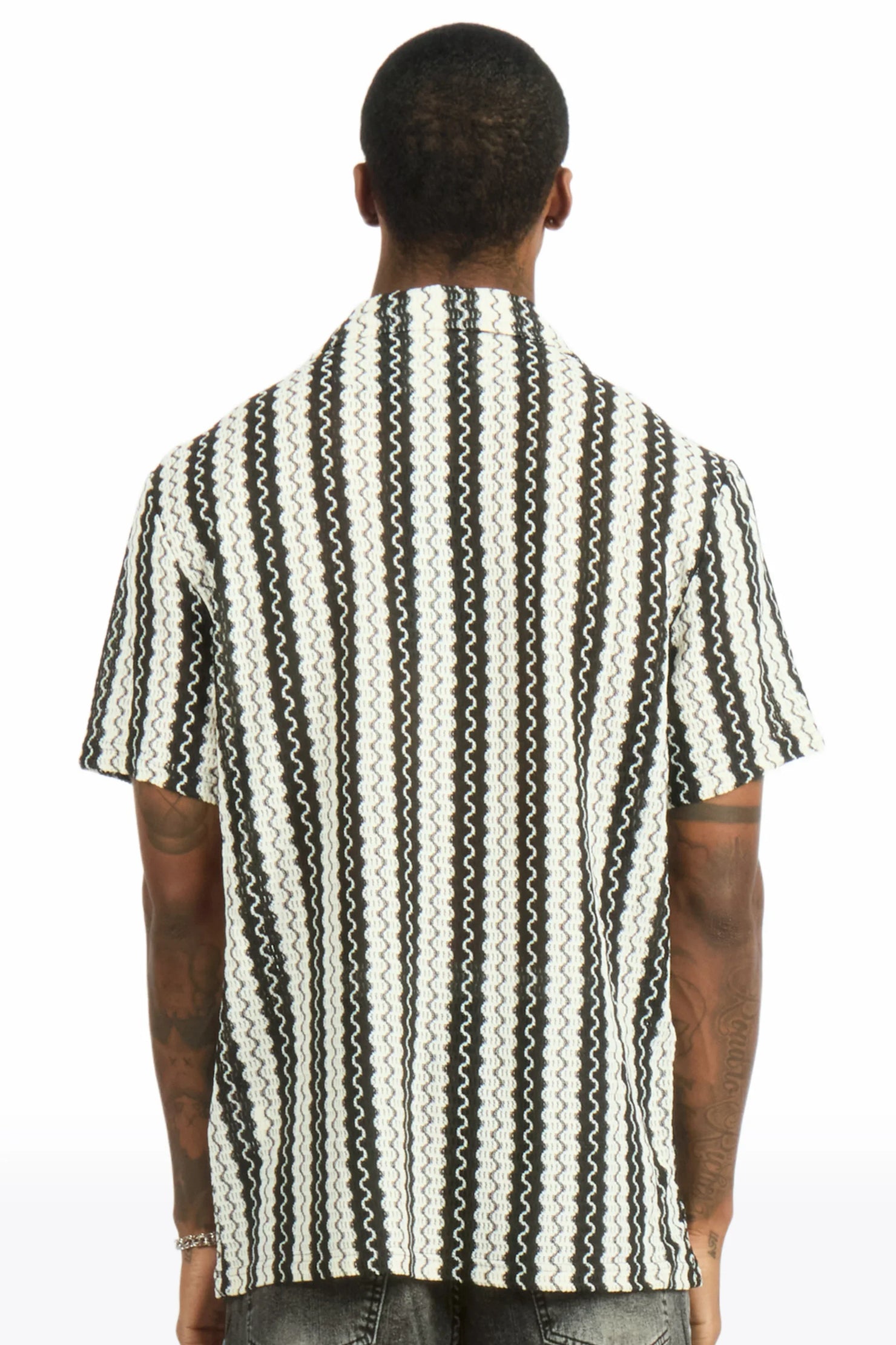 Branham White/Black Button Down Shirt