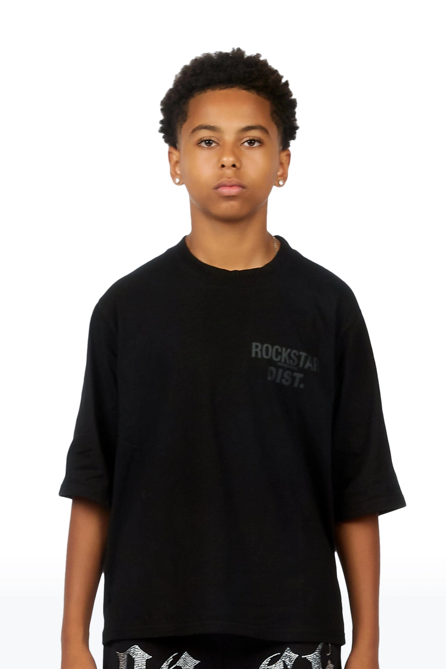 Boys Jolan Black Boxy T-Shirt