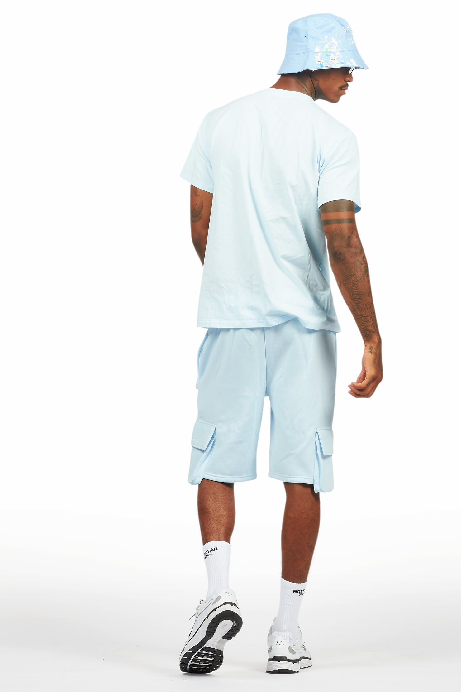 Sana Baby Blue/Blue T-Shirt Cargo Short Set