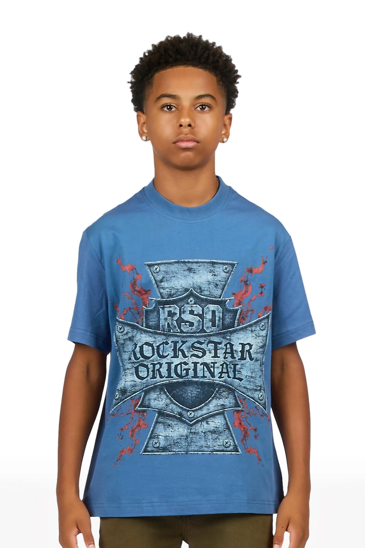 Boys Axton Navy Graphic T-Shirt