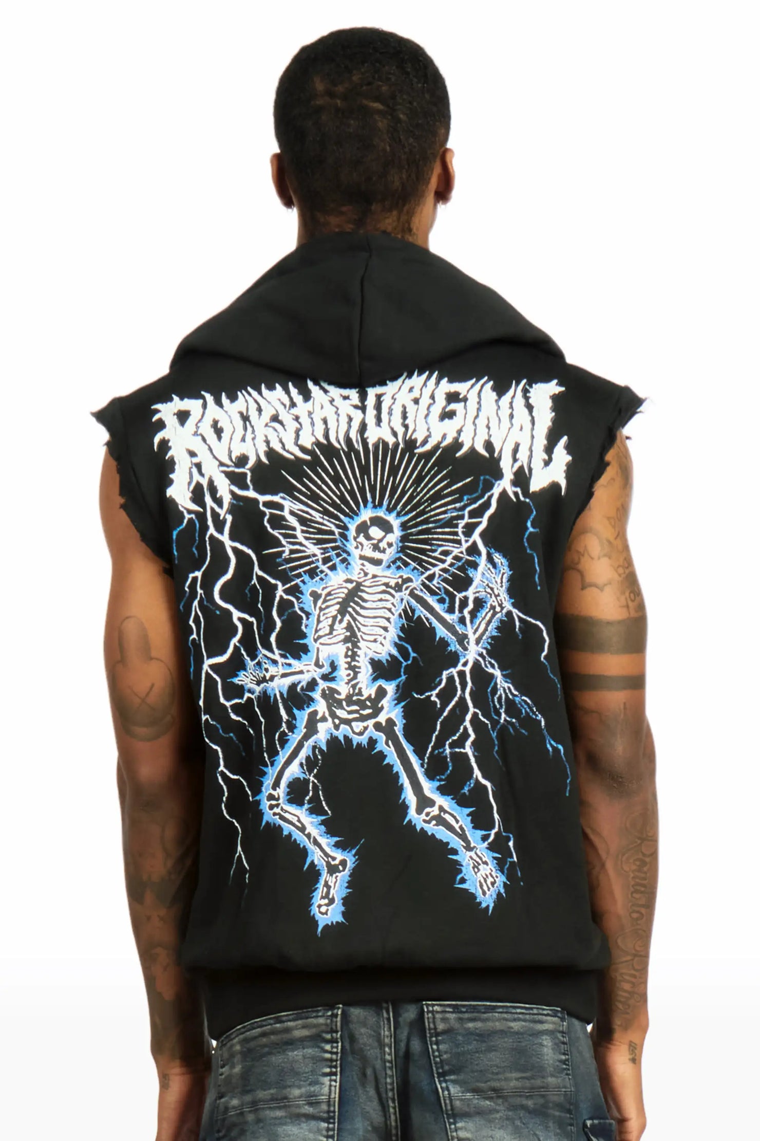 Deathrow Black Cut Sleeve Hoodie