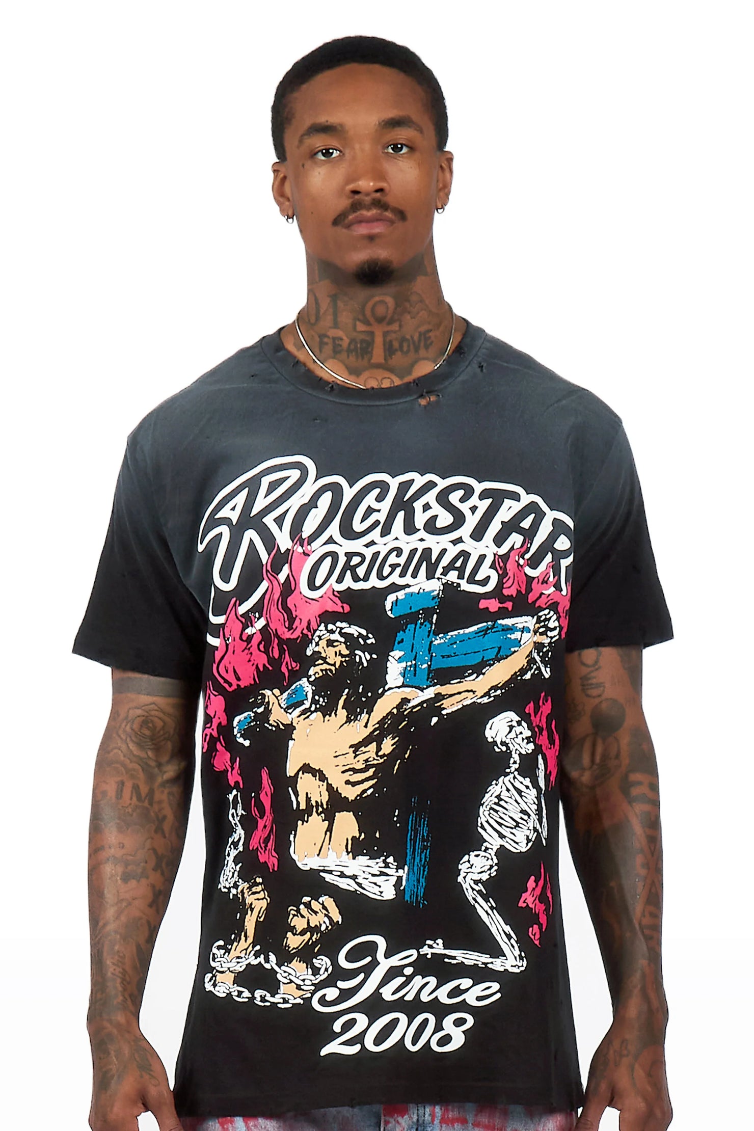 Kyren Black Oversized Graphic T-Shirt