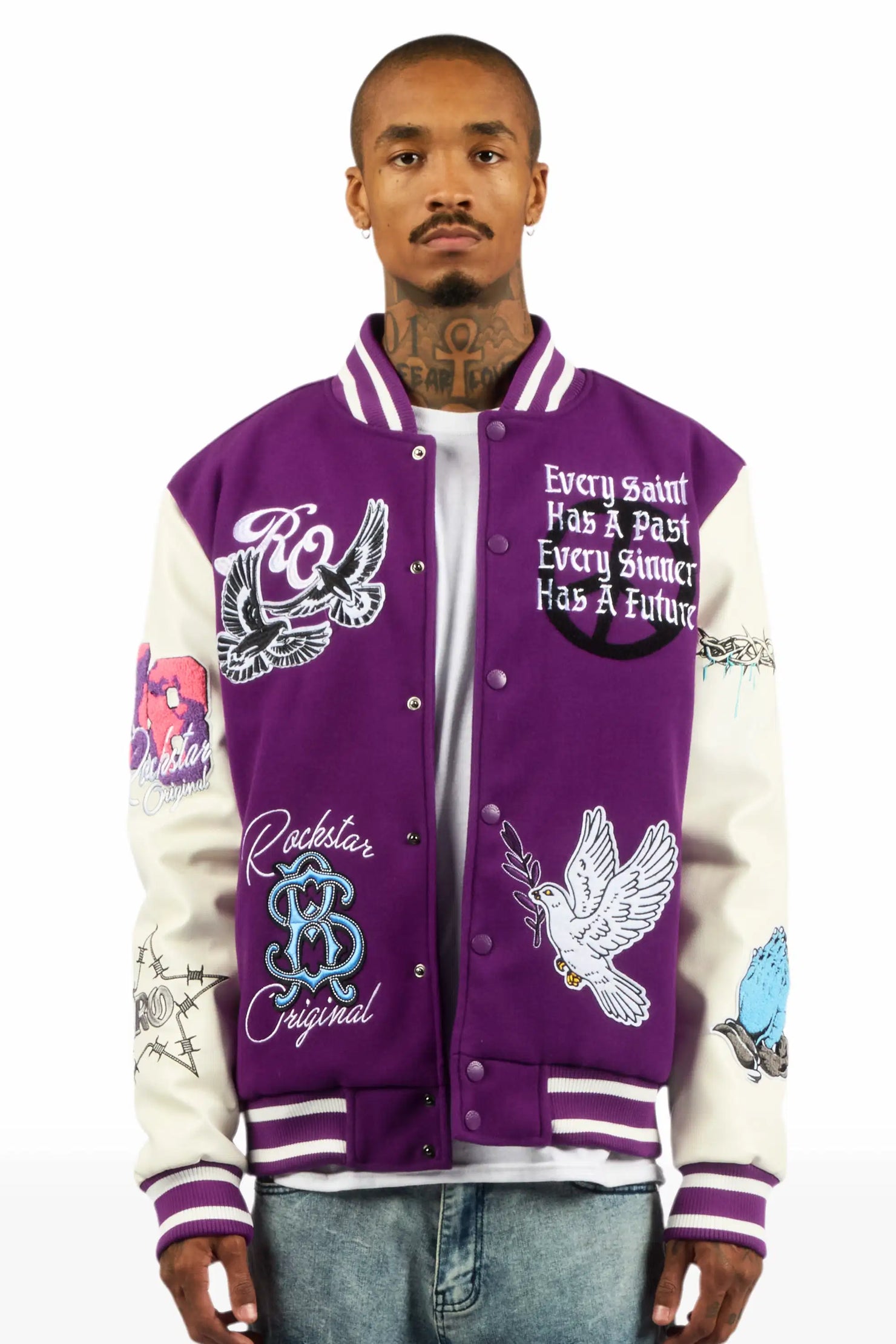 Warpath Purple Varsity Jacket