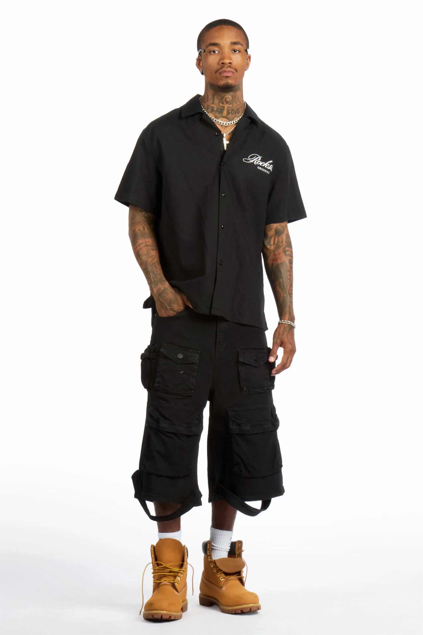 Mahesh Black Denim Short