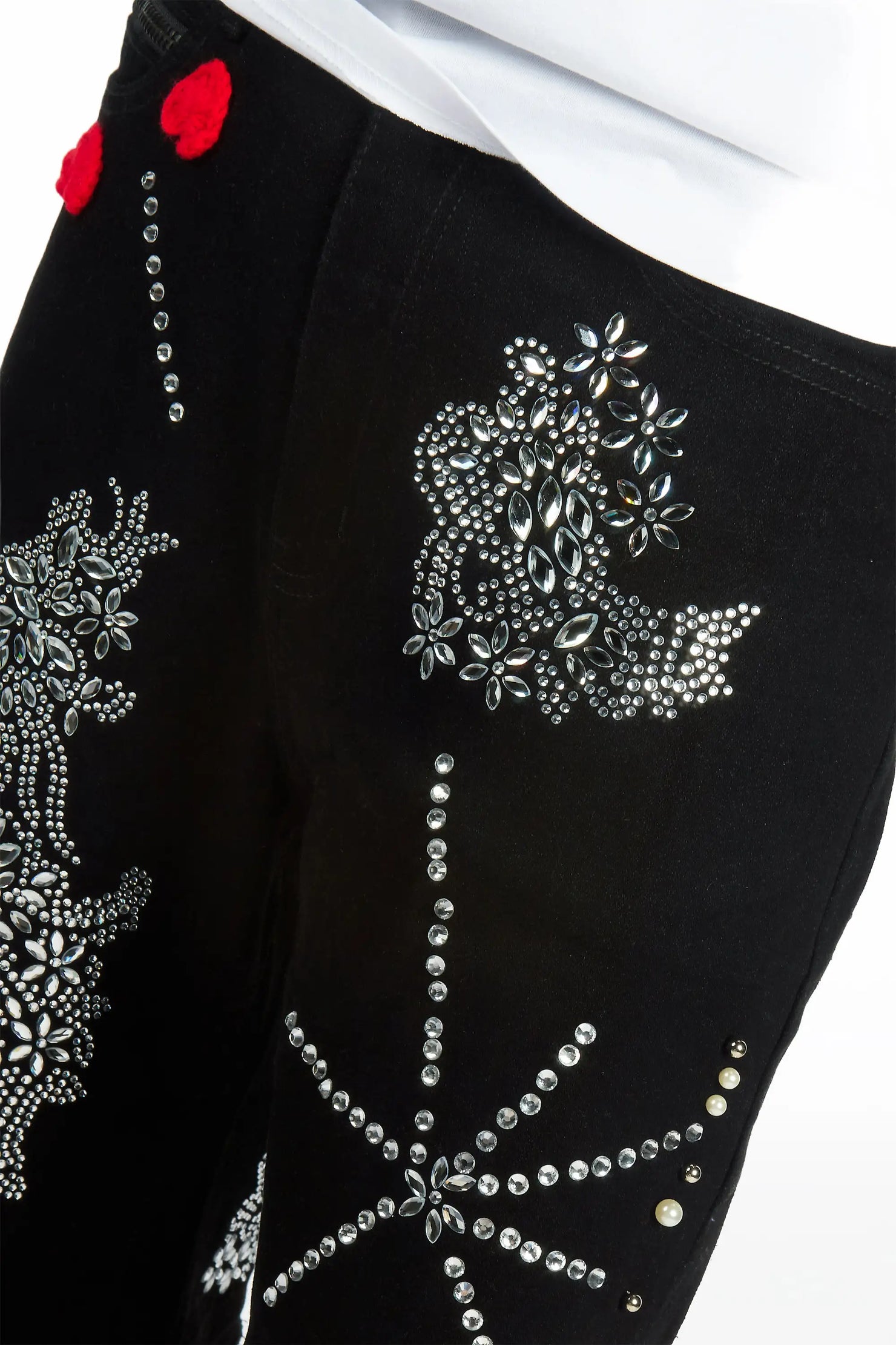 Rael Black Rhinestone Denim Short