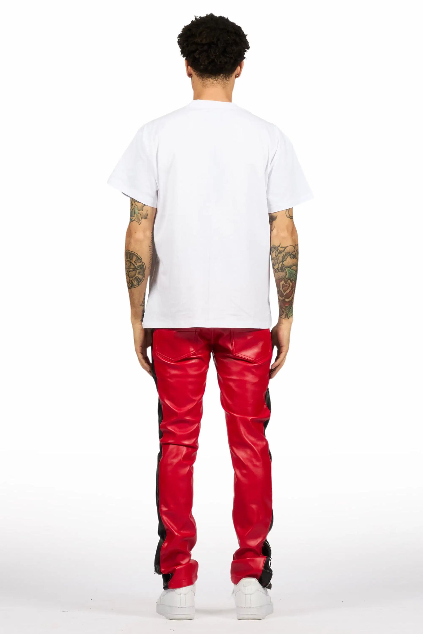 Play Boy Red/Black Skinny Faux Leather Fit Jean