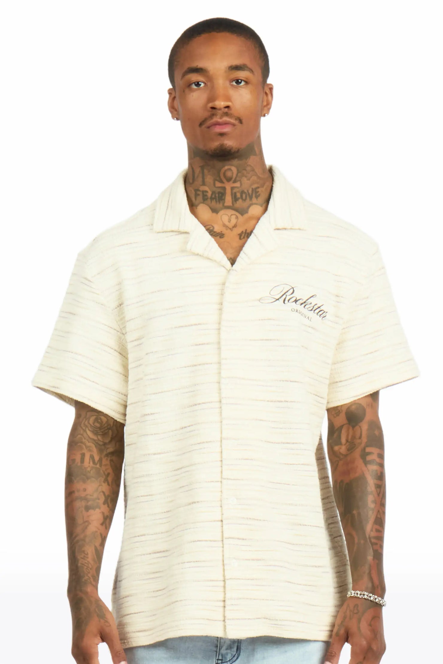 Jaquan Beige Button Down Shirt