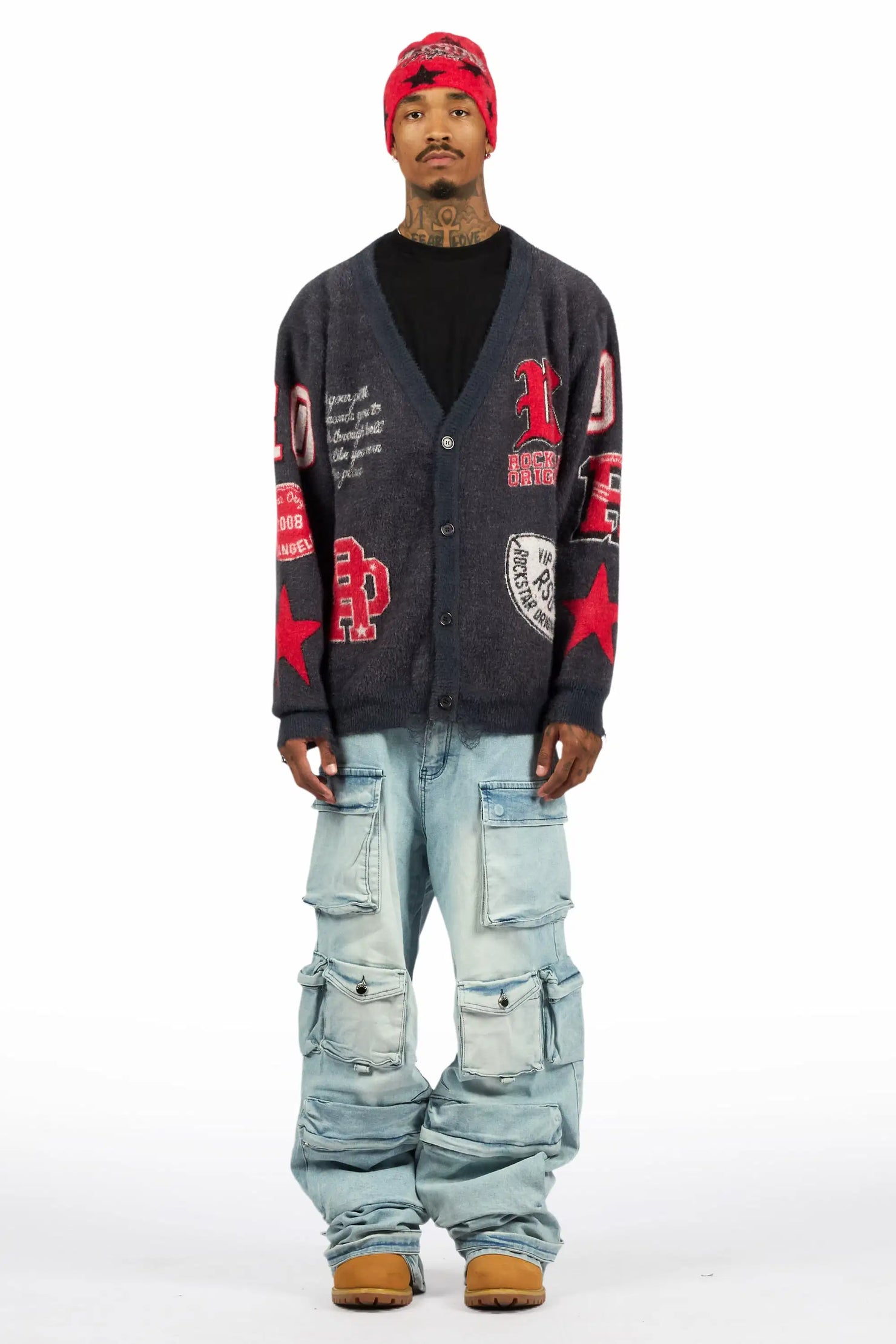 Mahesh Blue Baggy Cargo Jean