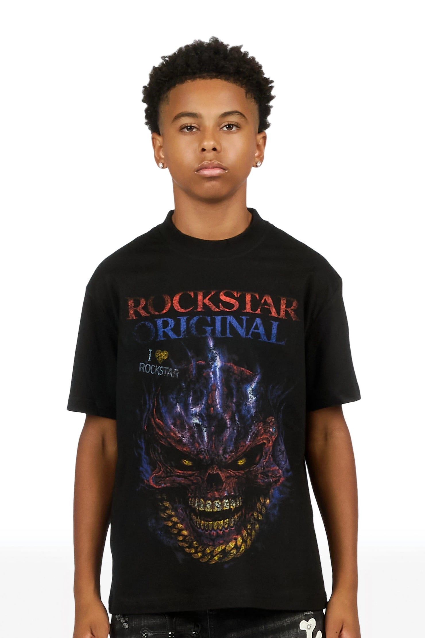Boys Rudra Black Graphic T-Shirt