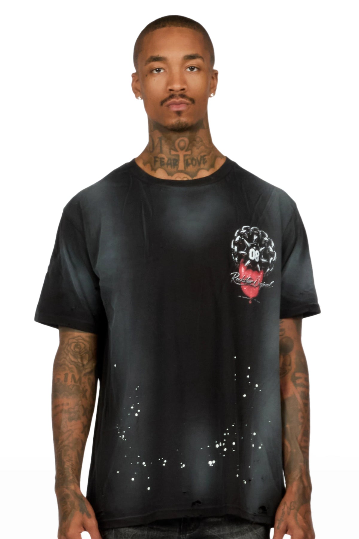 Chromiesl Black Oversized Graphic T-Shirt