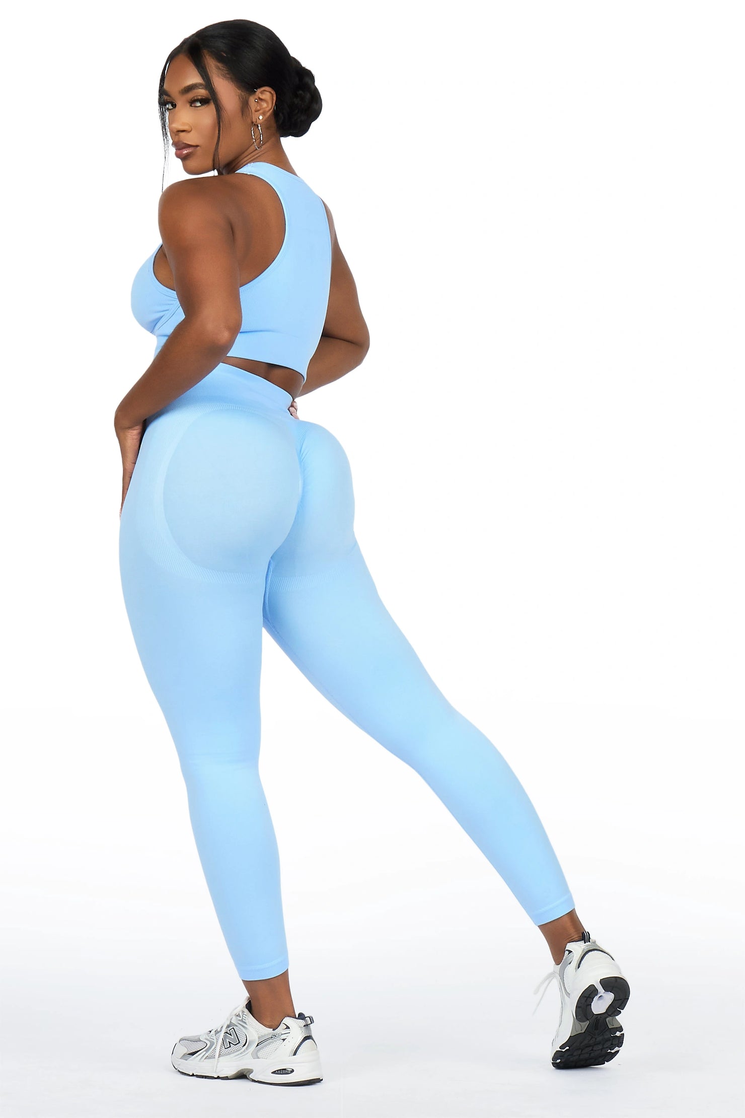 Brevyn Blue Tank Active Legging Set