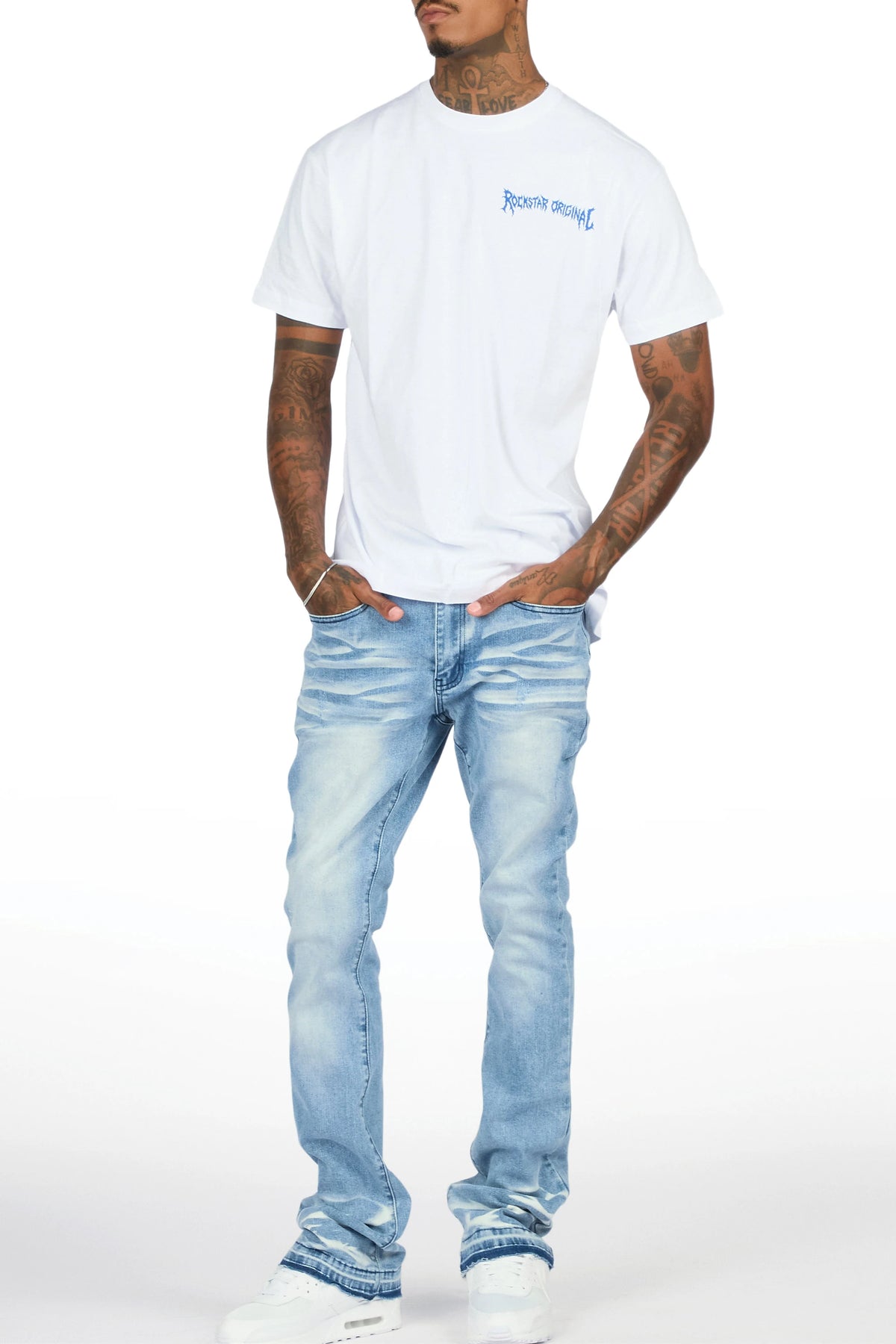 Stower Medium Blue Stacked Jean