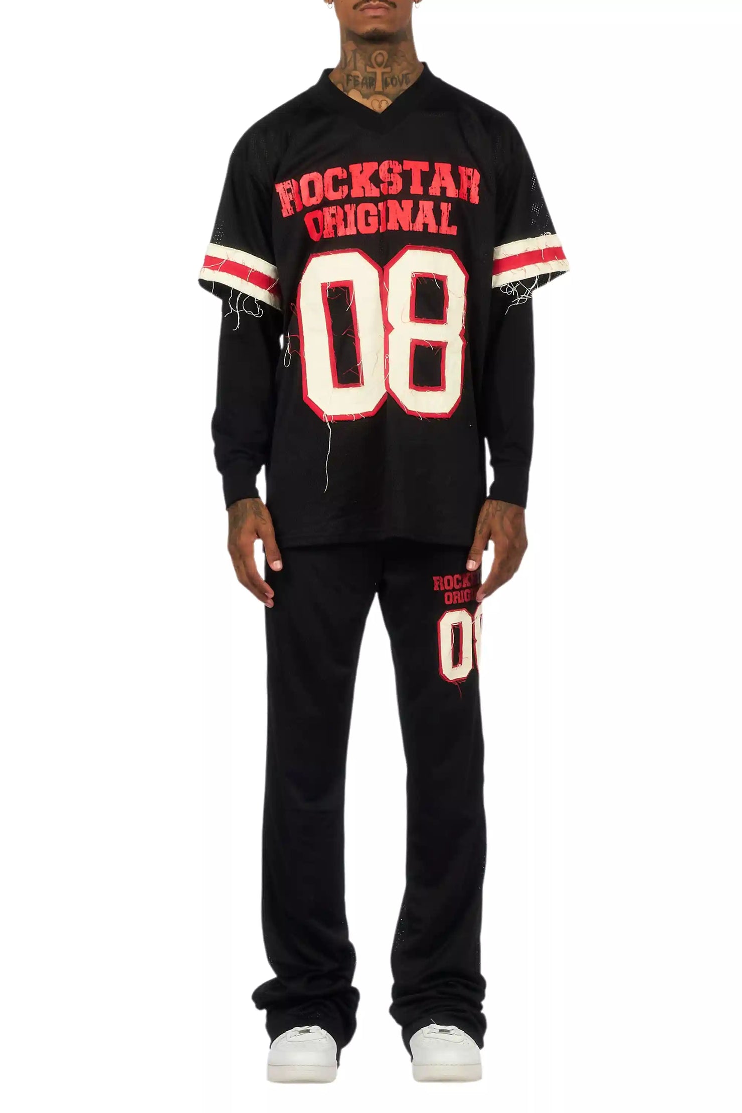 Deston Black Double Layer T-Shirt/Baggy Pant Set