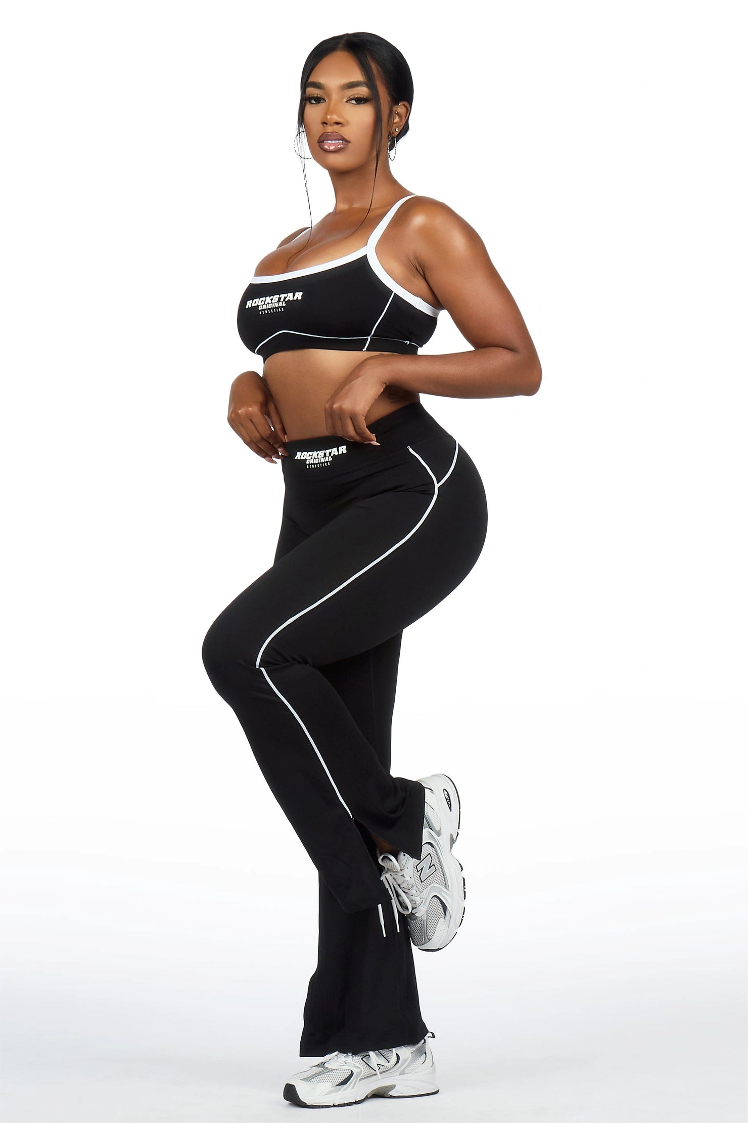 Keilana Black Active Flare Pant Set