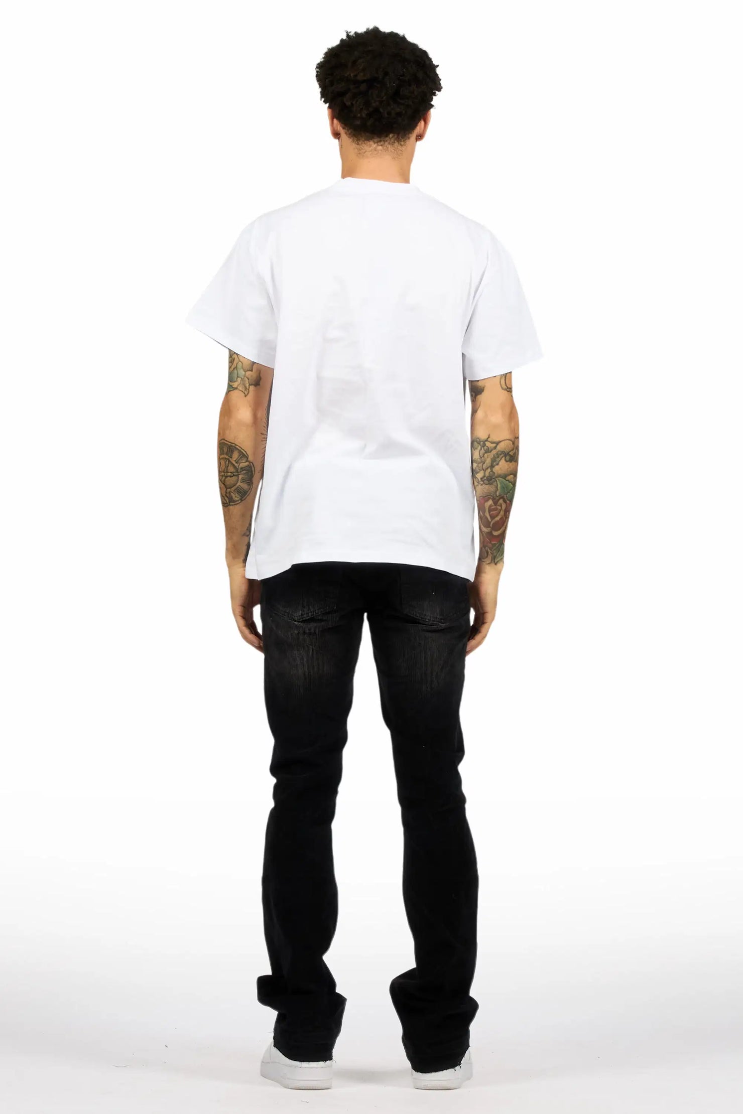 Chasen Black Stacked Flare Jean