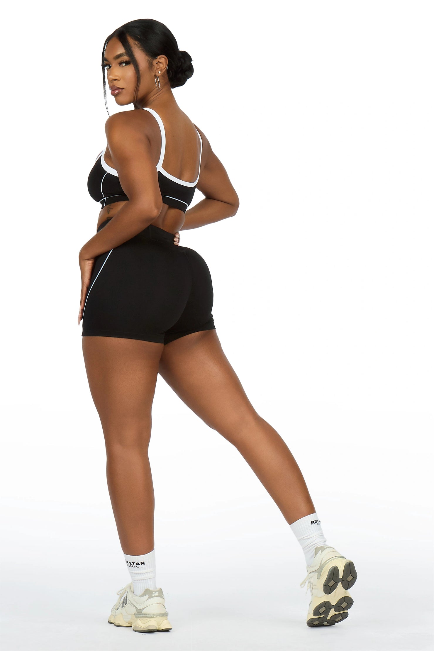 Afshana Black Tank Active Bike Short Set