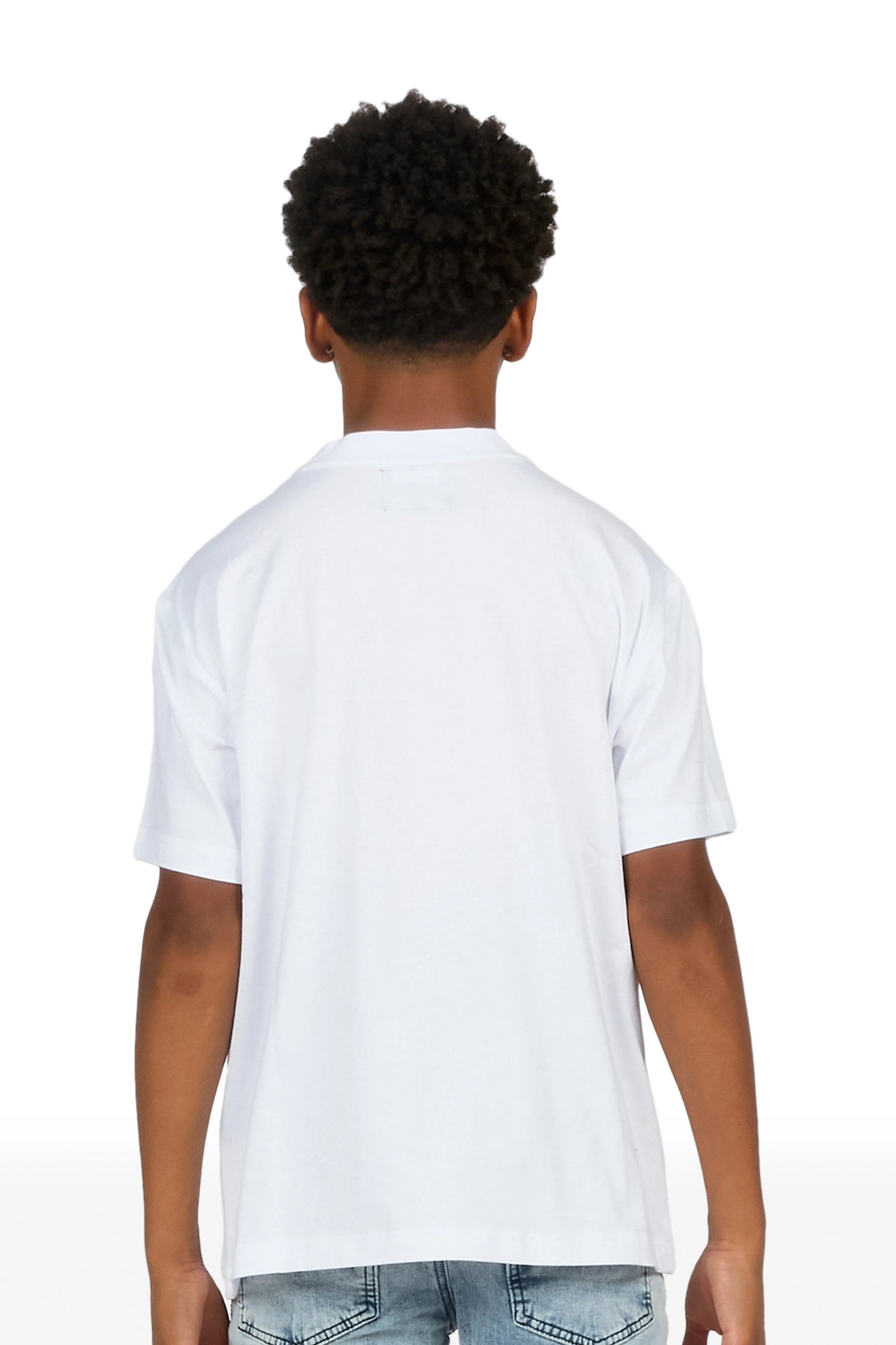 Boys Aarav White Graphic T-Shirt