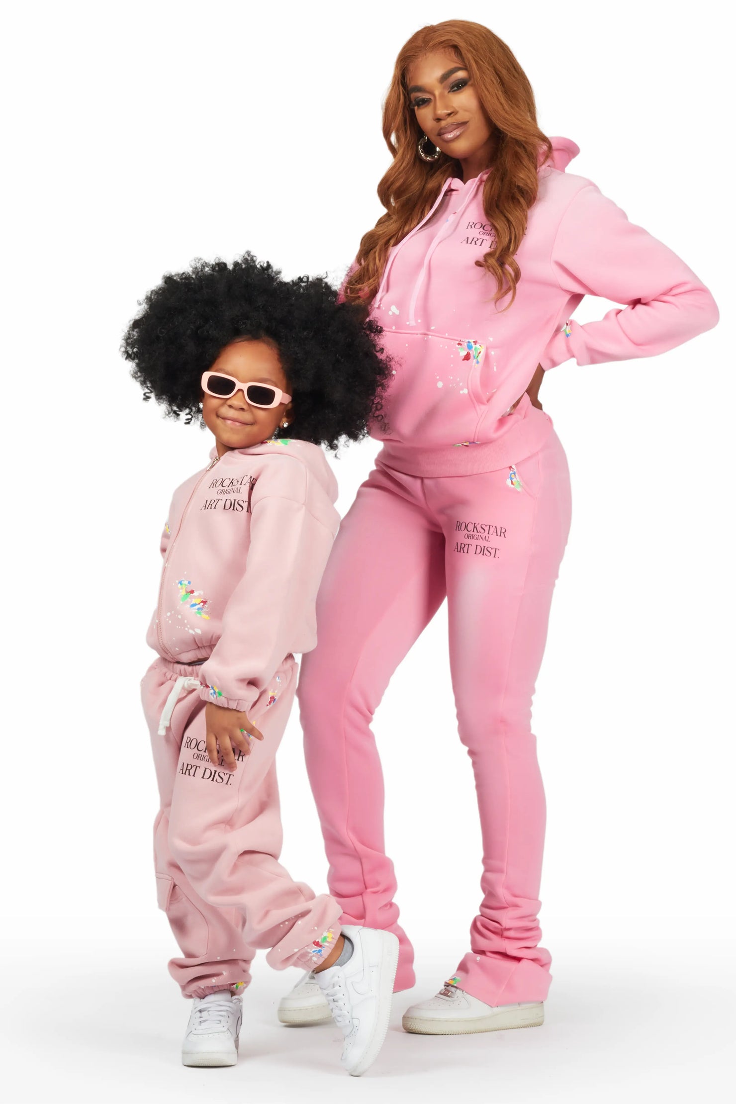 Girls Nevaeh Blush Zip Up Hoodie Pant Set