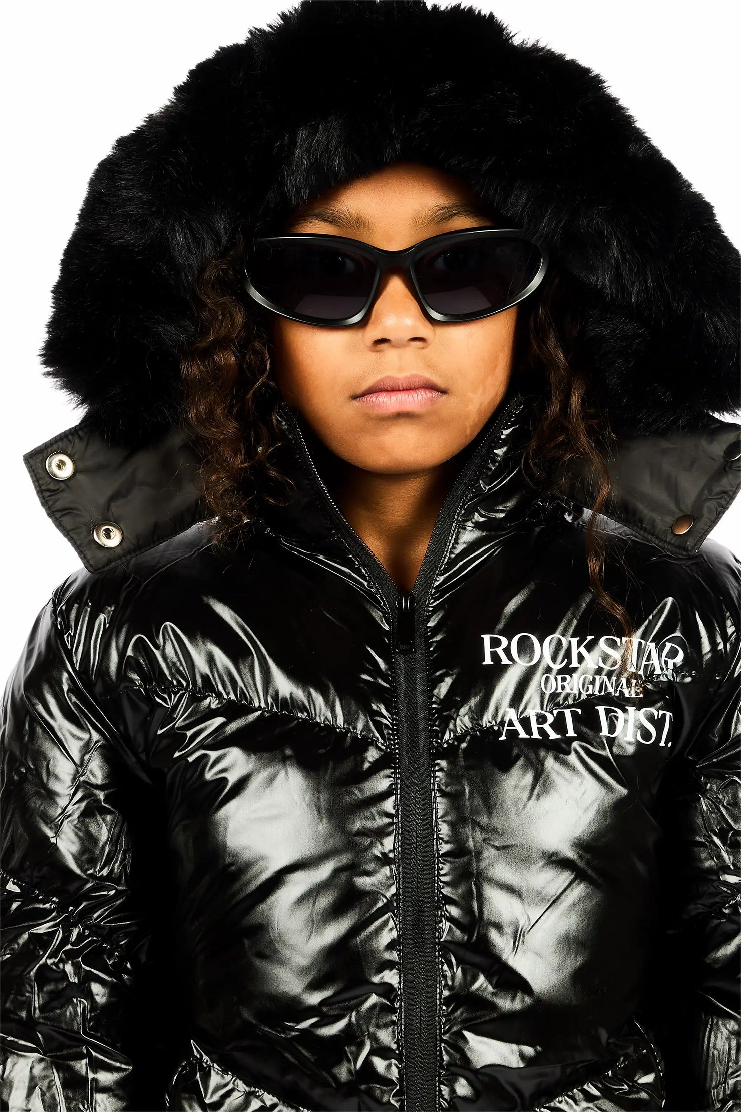 Girls Destina Black Puffer Jacket