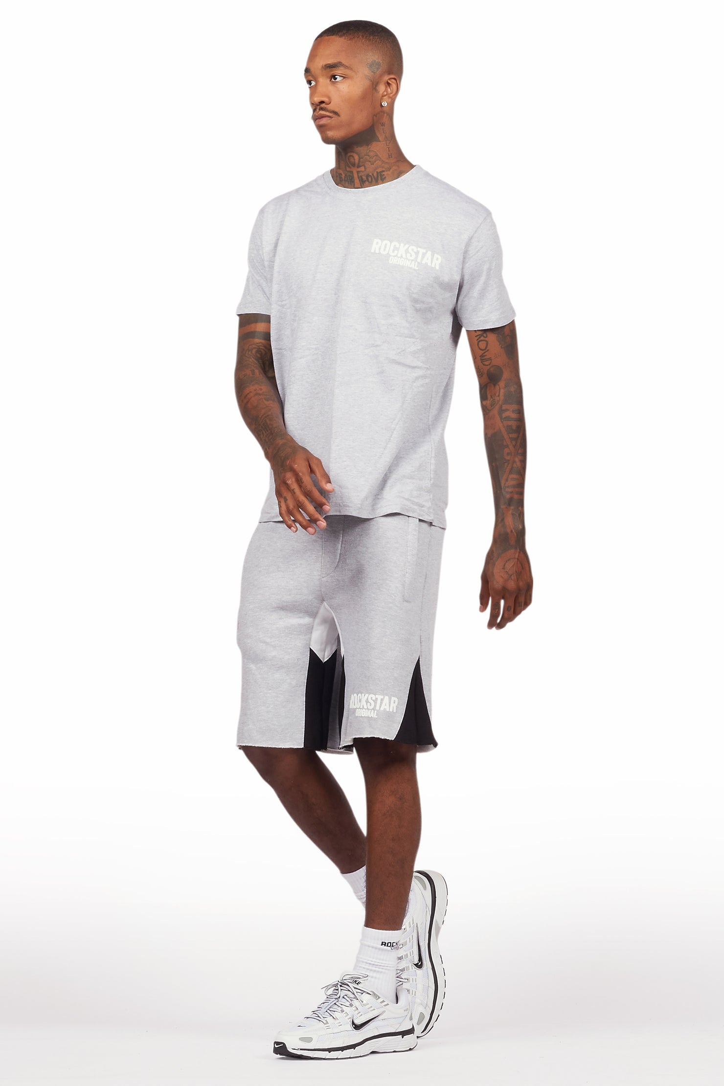 Sana Heather Grey Relaxed T-Shirt/Short Set