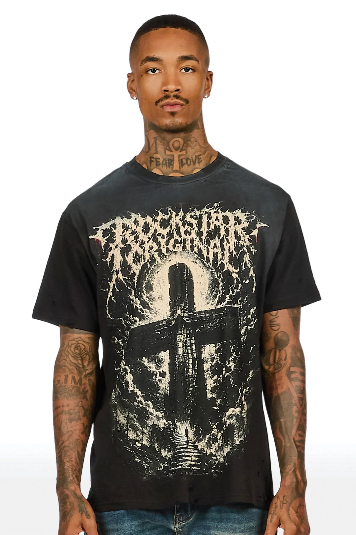 Cassell Black Oversized Graphic T-Shirt