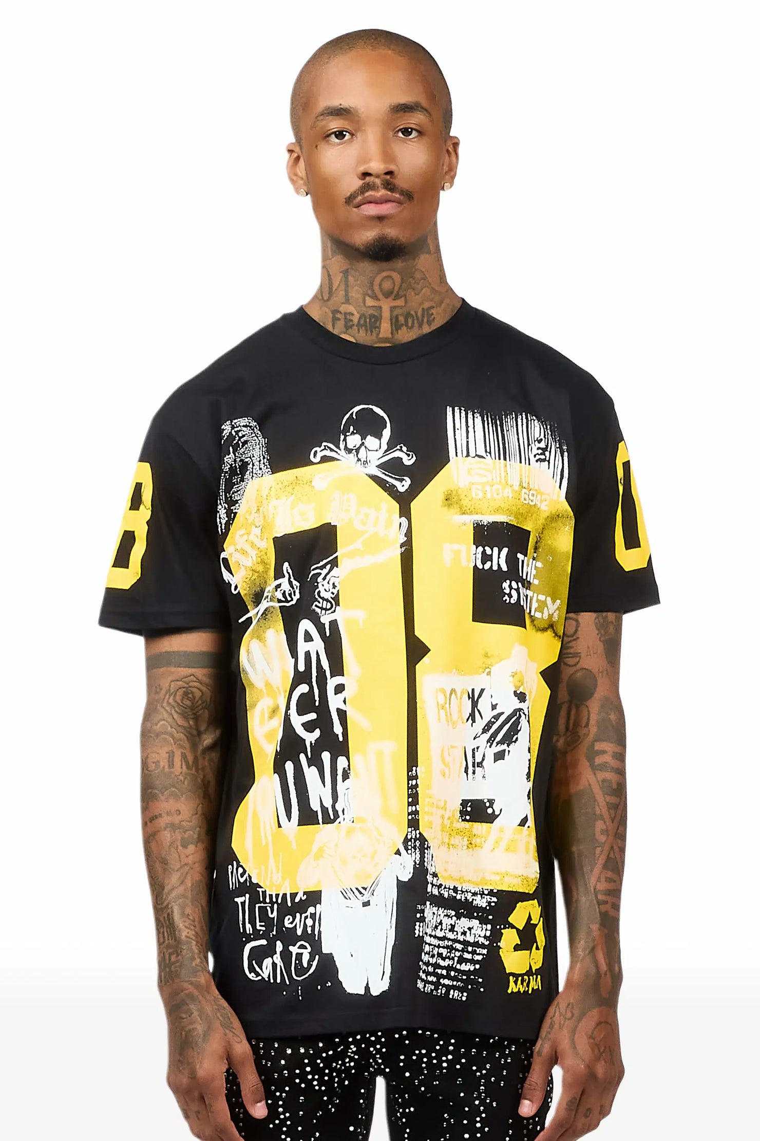Grill 3.0 Black/Yellow Oversized Graphic T-Shirt