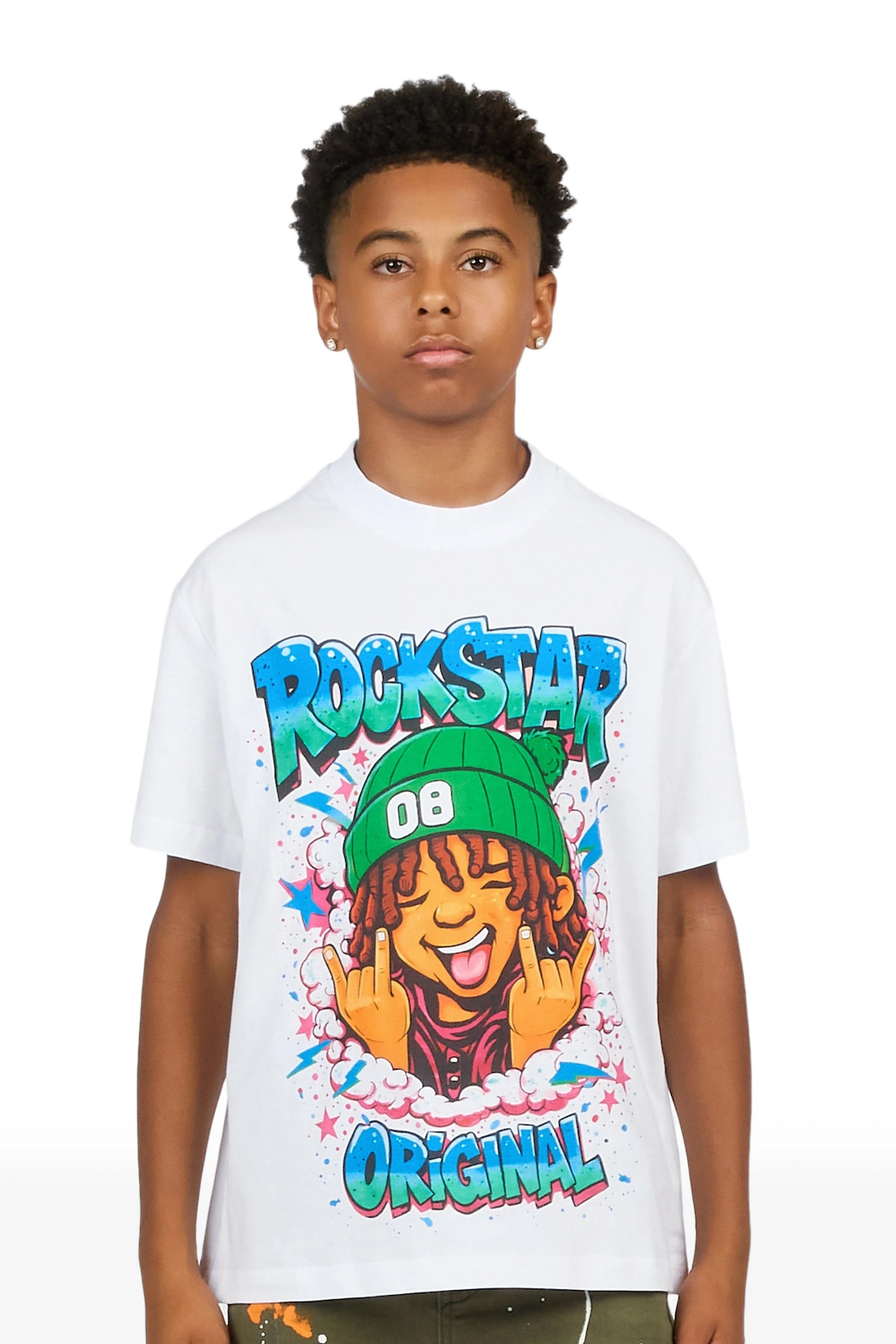 Boys Ace White Graphic T-Shirt