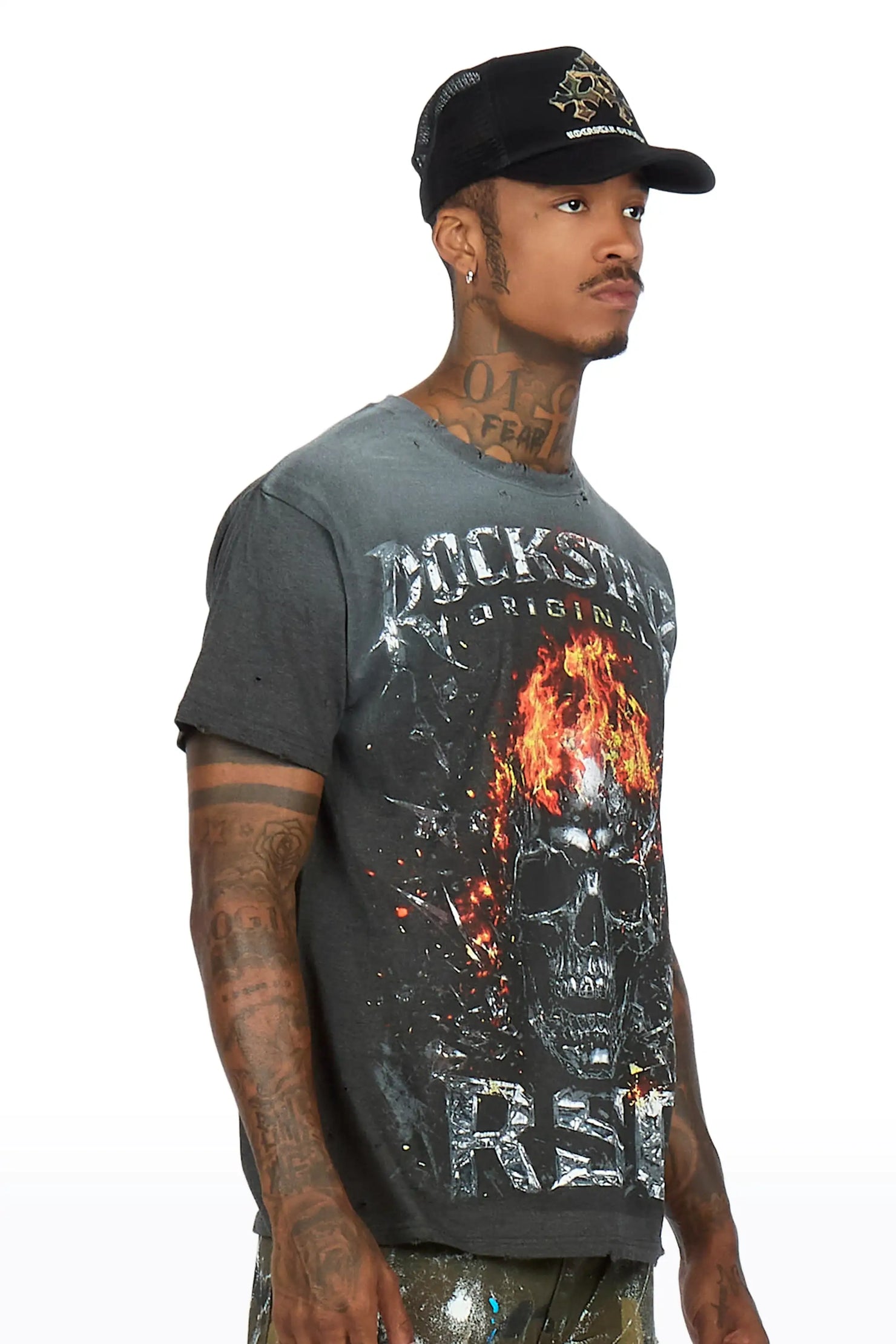 Spivey Charcoal Oversized Graphic T-Shirt