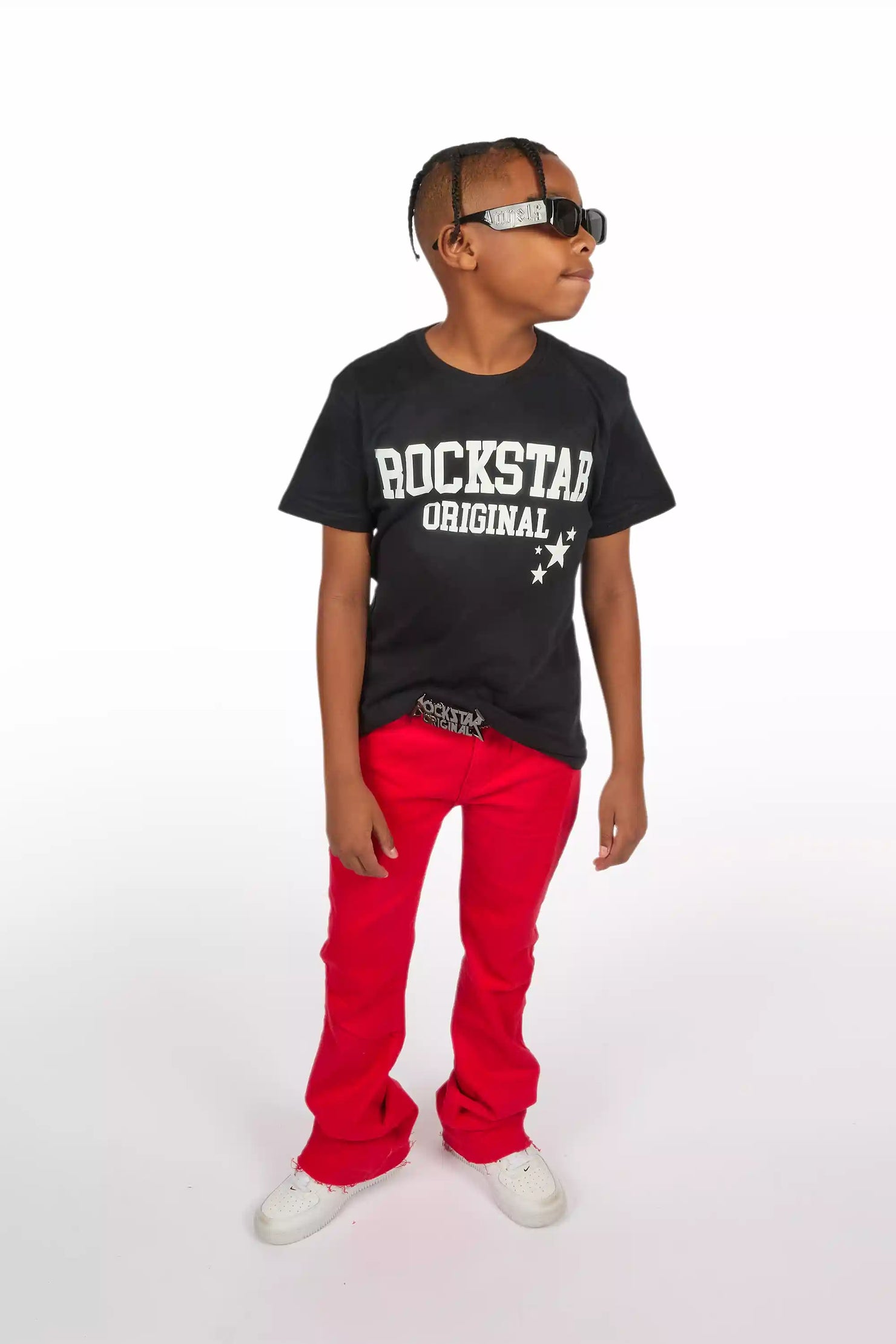 Boys Dag Red Stacked Flare Jean