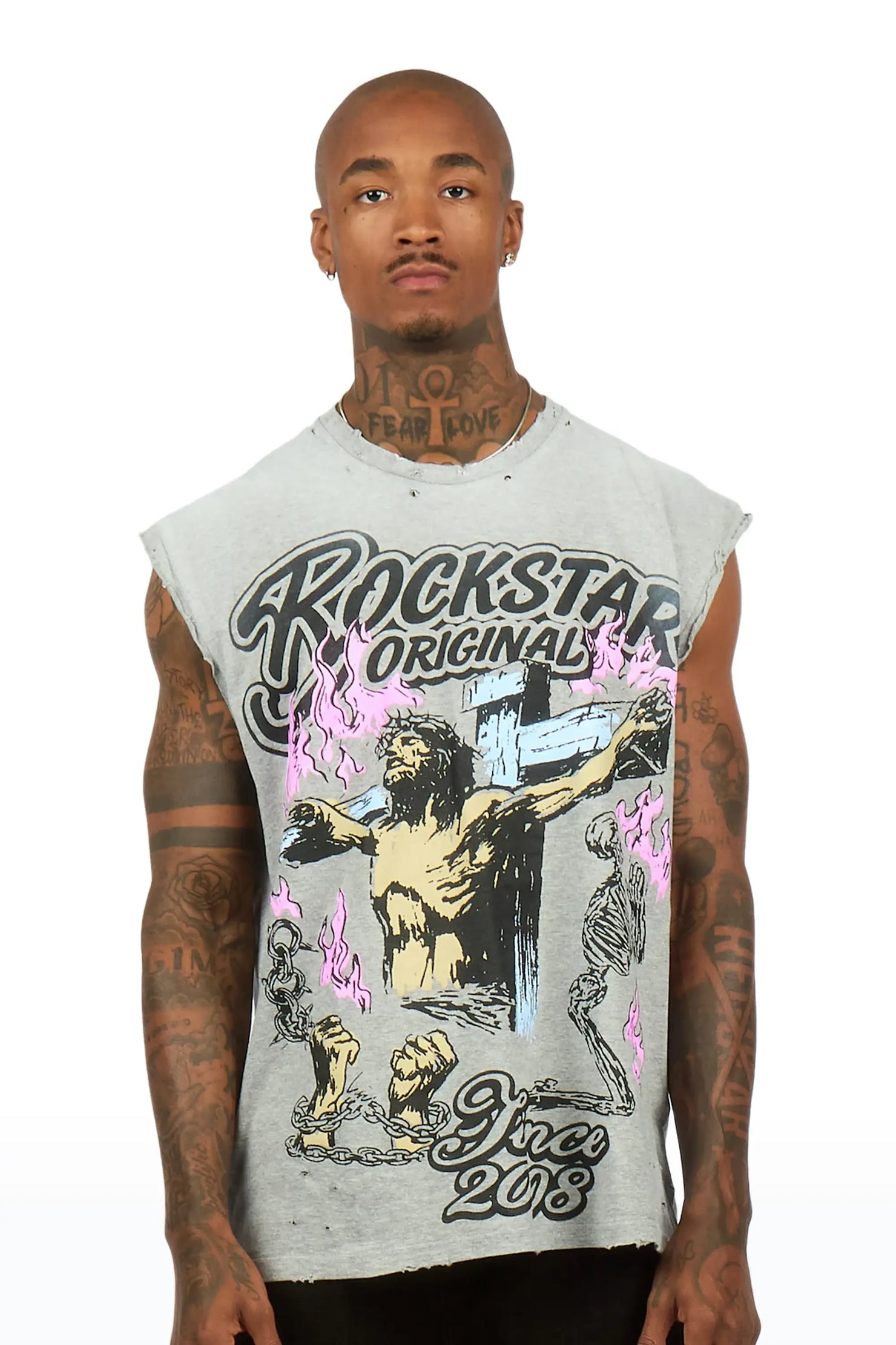 Kyren Grey Cut off Tee