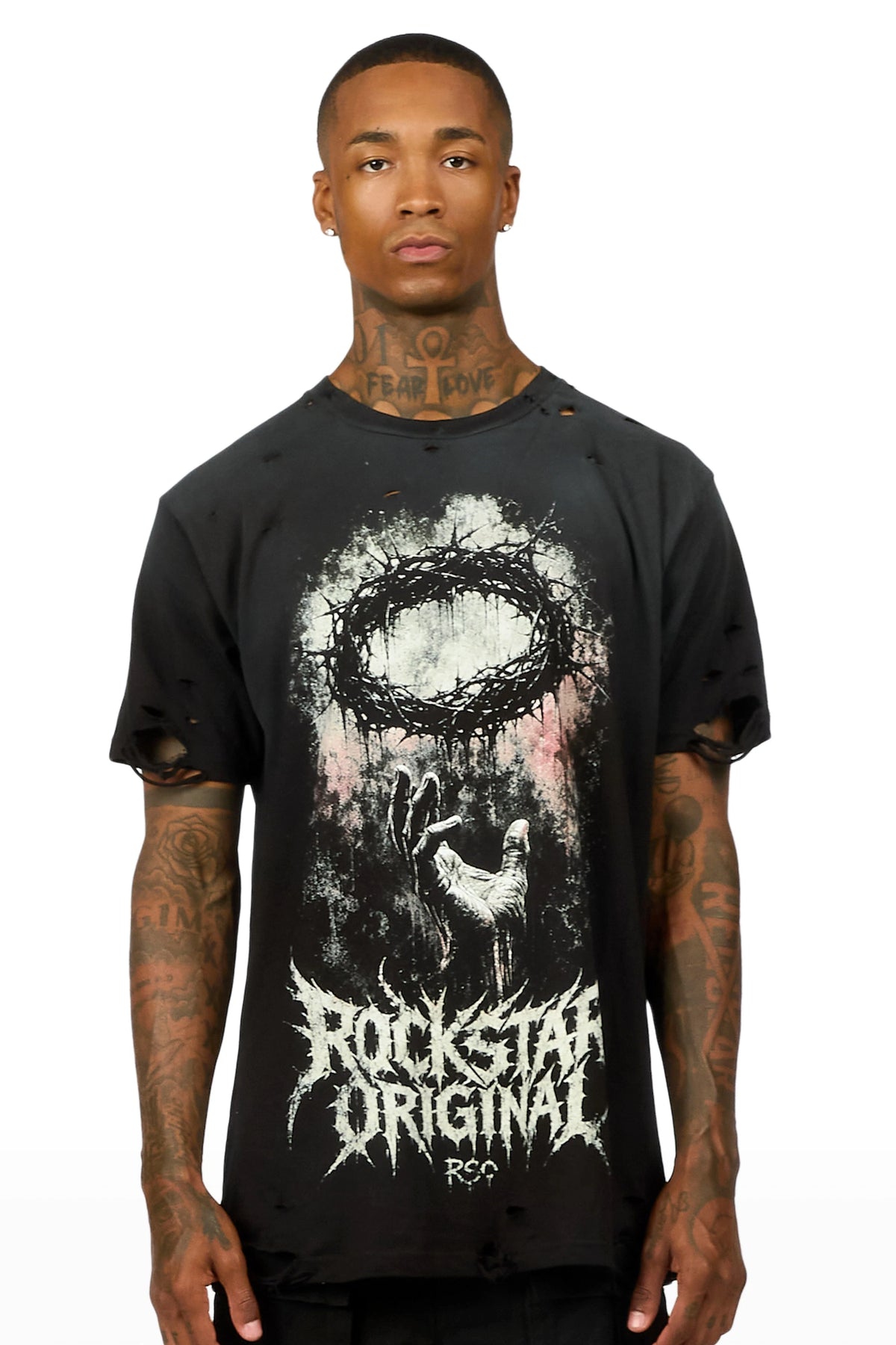 Callix Black Oversized Graphic T-Shirt