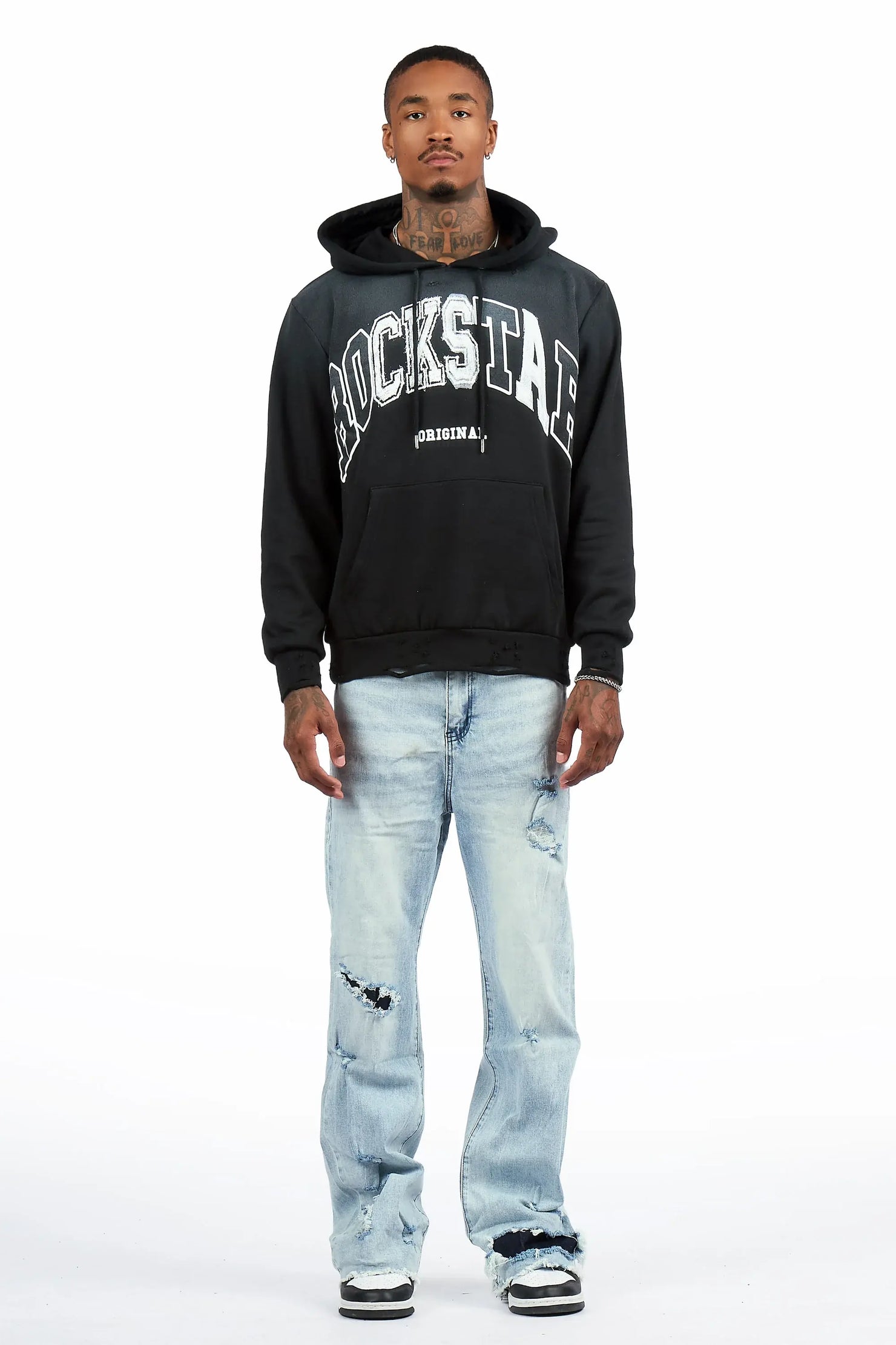Brisbo Light Blue Relaxed Stacked Flare Jean