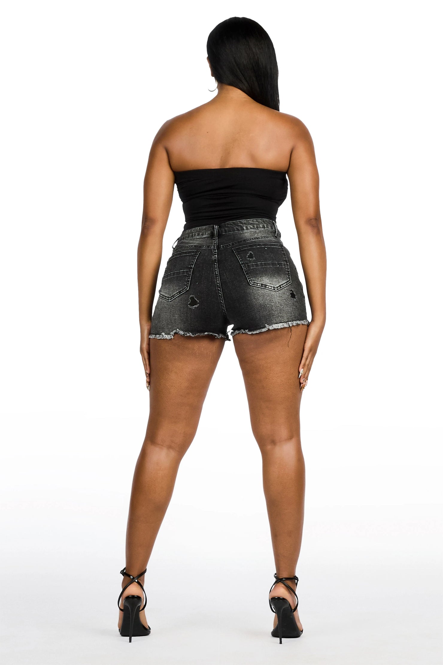 Debrayah Black  Rhinestone Hot Short